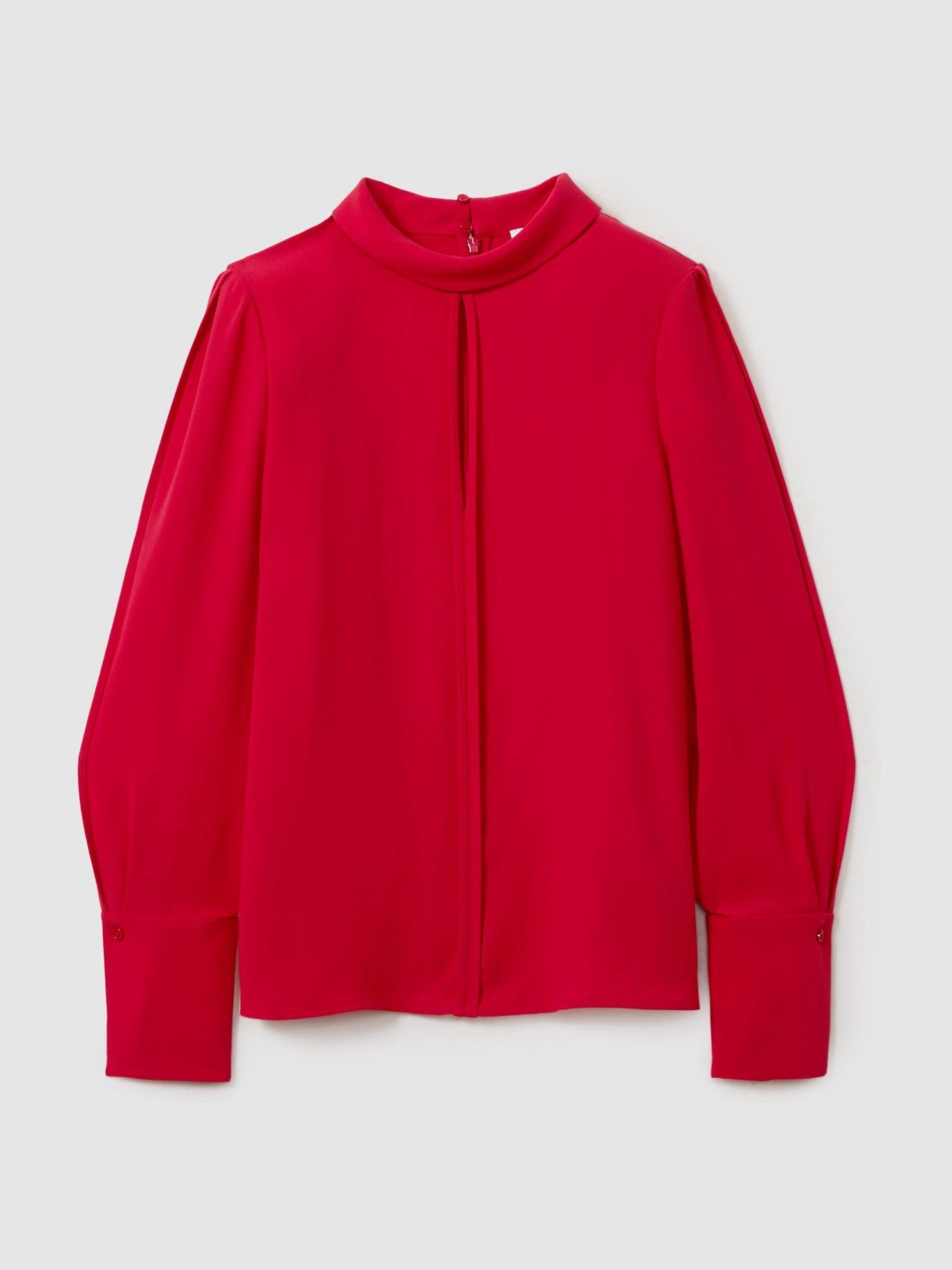 Removable Shoulder Pad Blouse in Red - Image 2 of 6