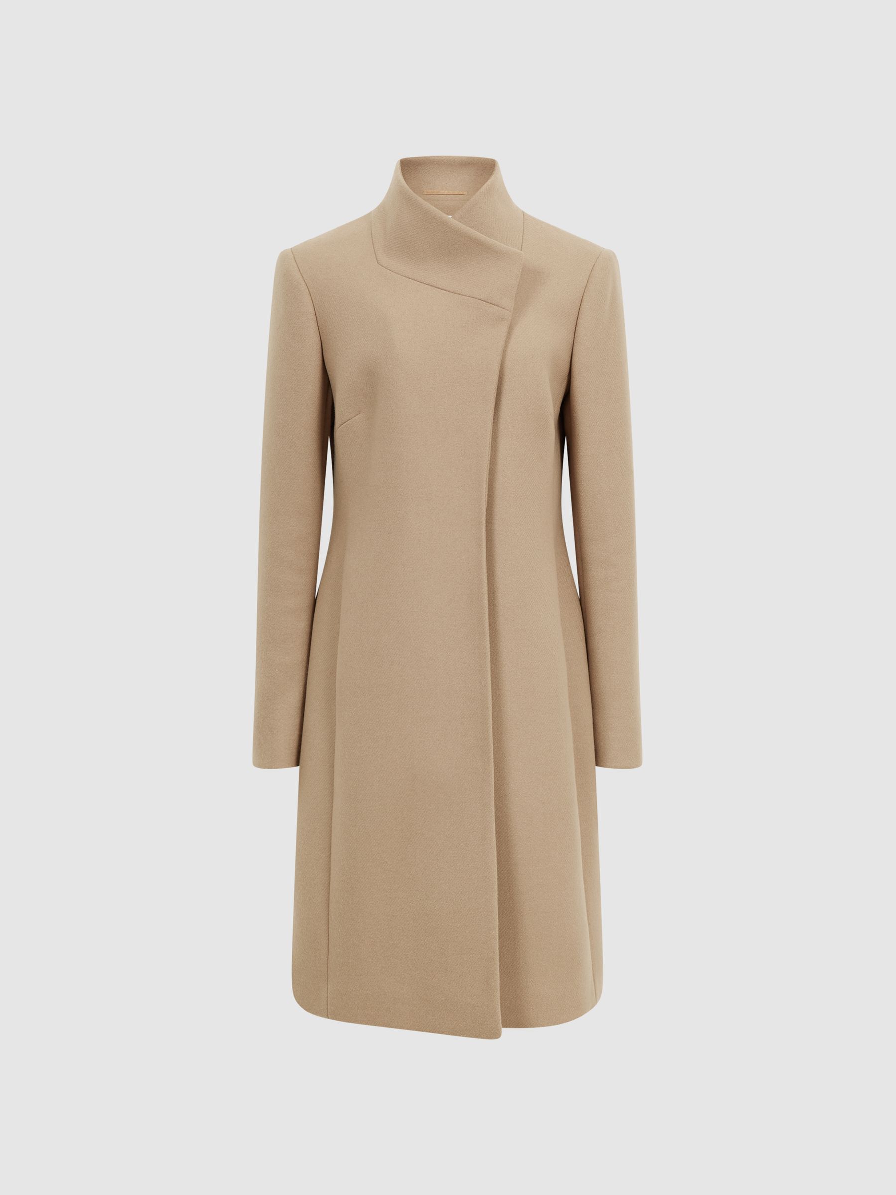 Wool-Blend Mid-Length Coat in Camel - Image 2 of 5