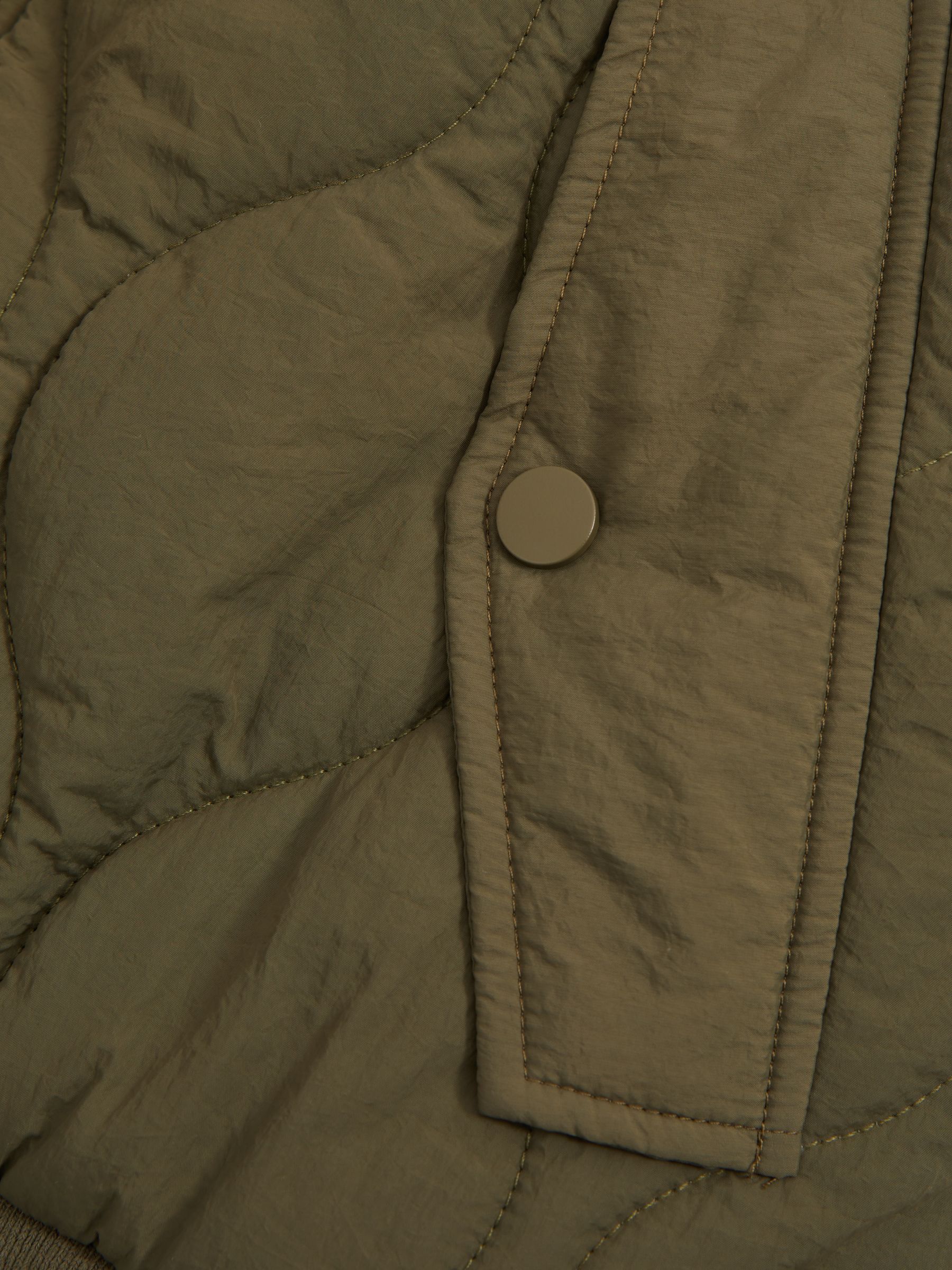 Quilted Bomber Jacket in Khaki - Image 5 of 5