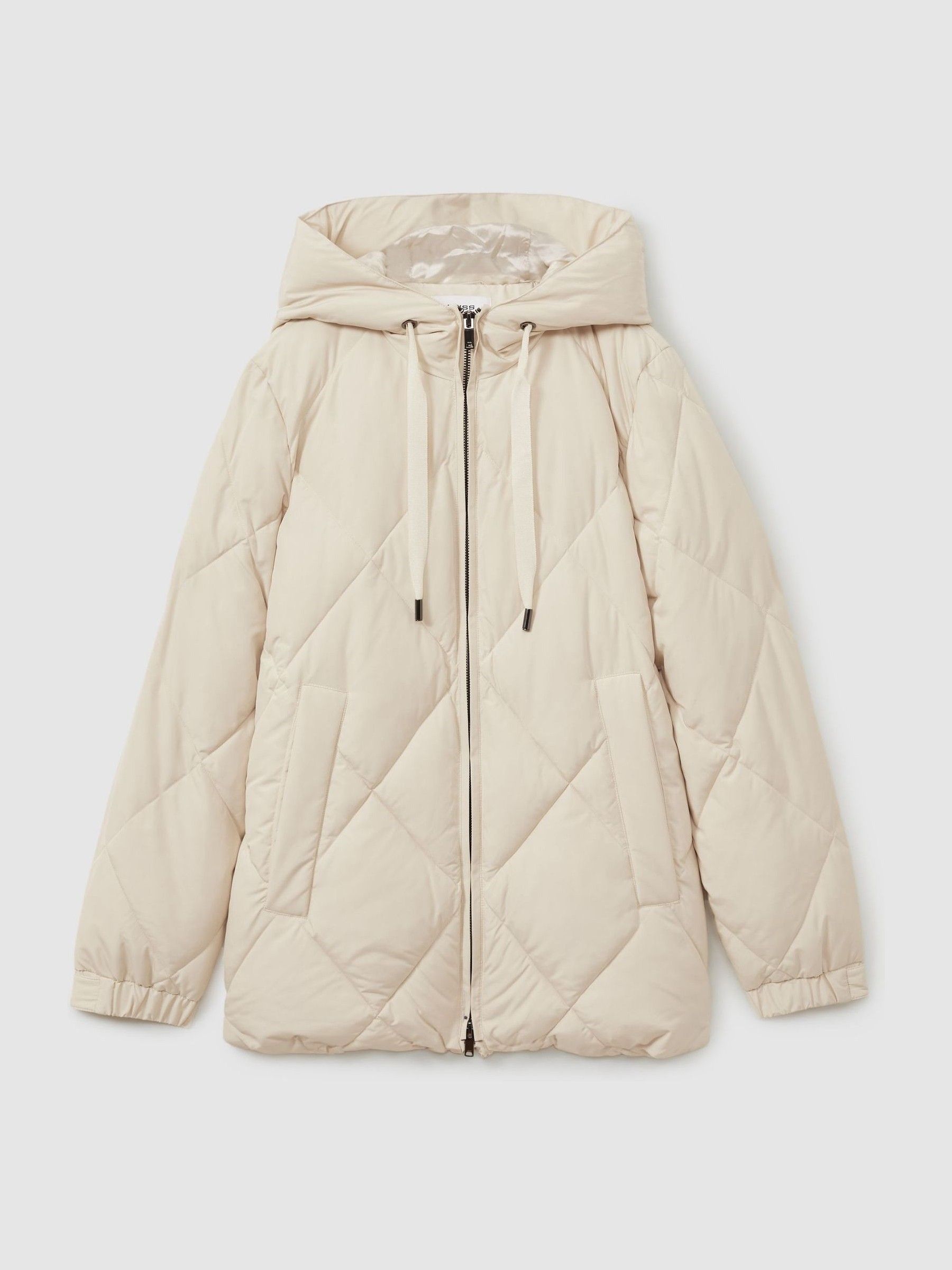 Quilted Puffer Coat in Cream - Image 2 of 6