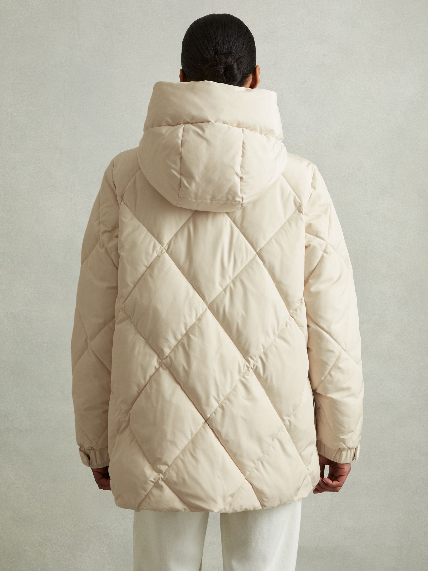 Quilted Puffer Coat in Cream - Image 5 of 6