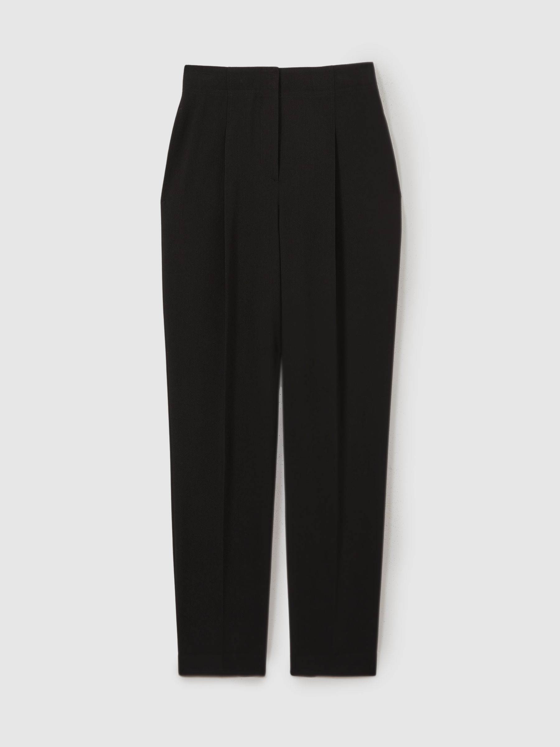Petite Front Pleat Tapered Trousers in Black - Image 2 of 7