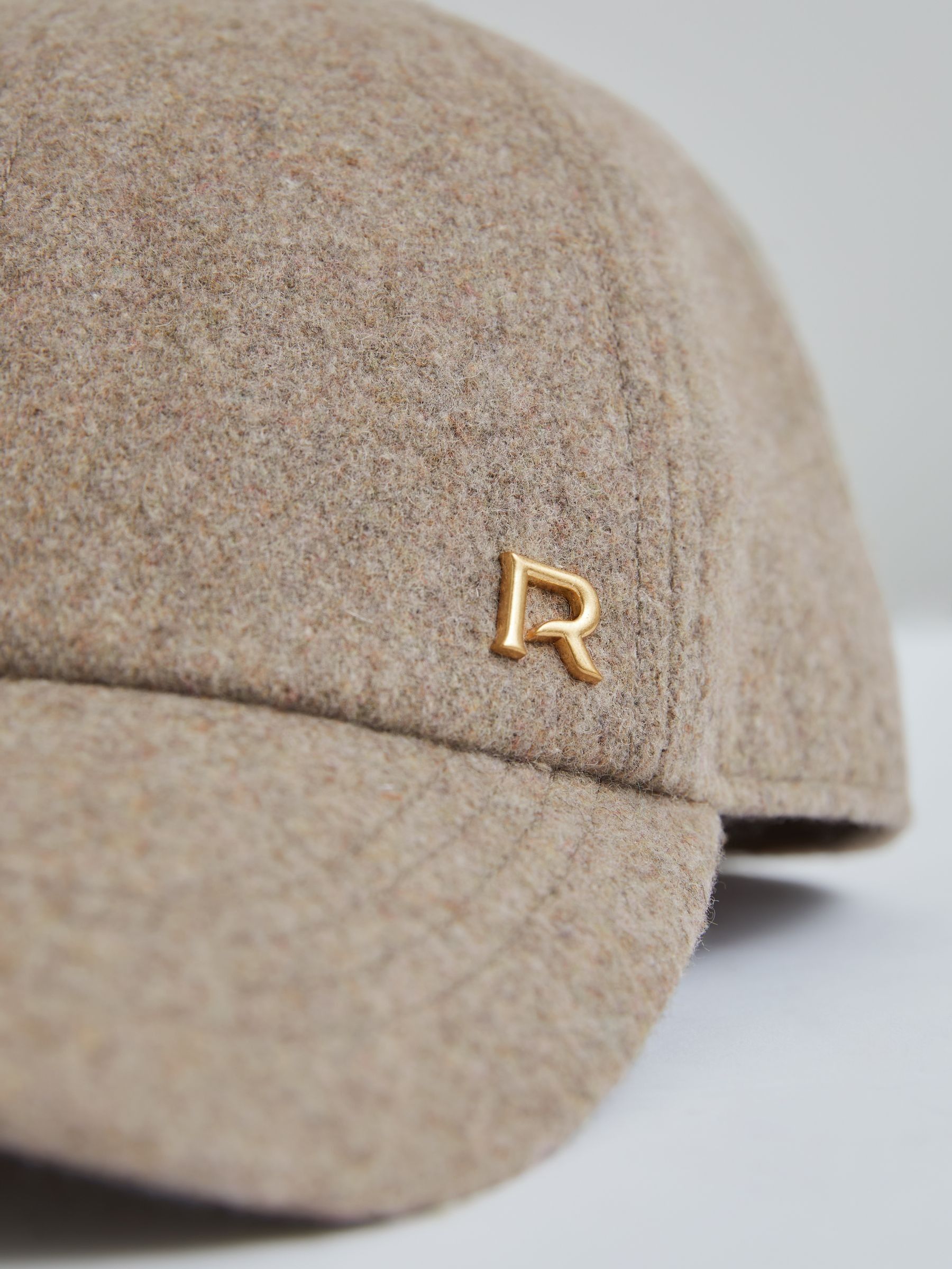 Wool Blend Flannel Baseball Cap in Taupe - Image 2 of 4