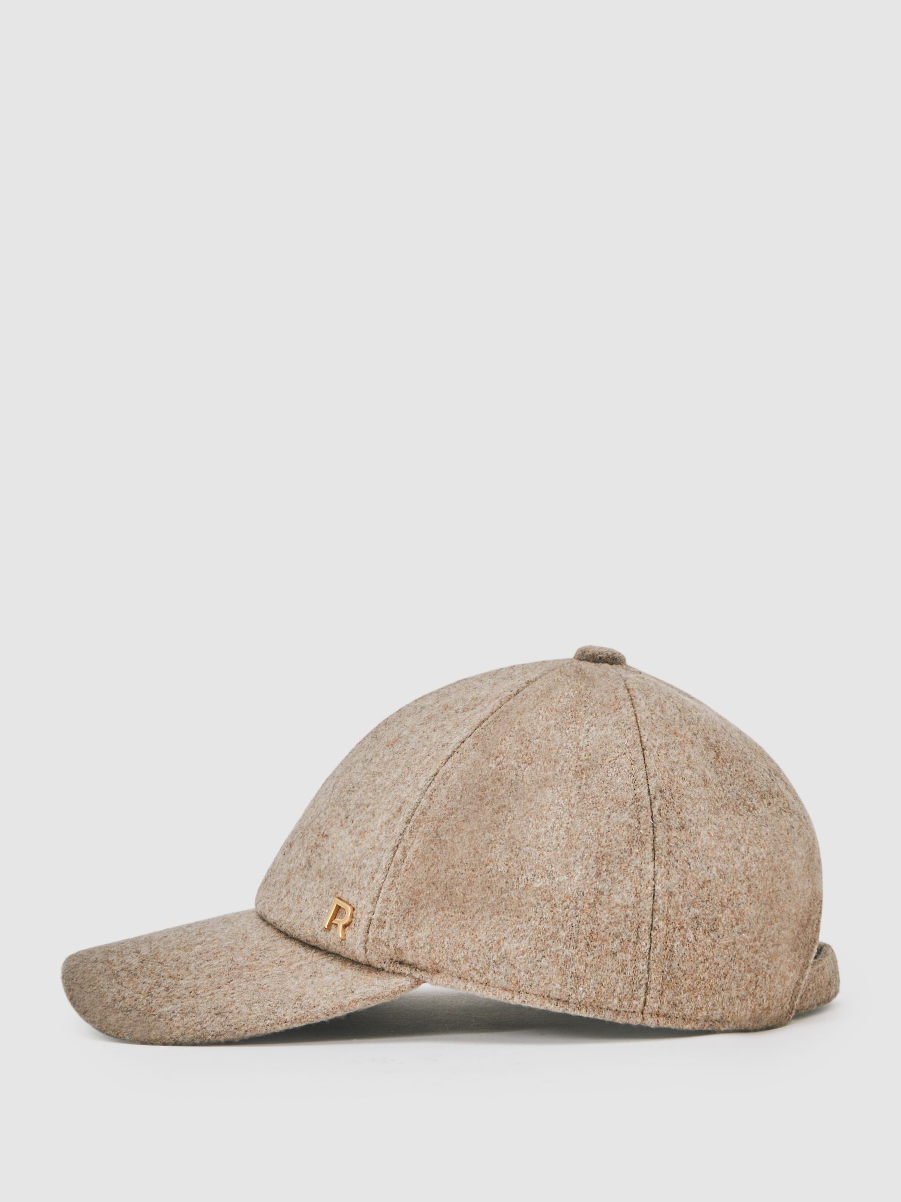 Wool-Blend Flannel Baseball Cap in Taupe - image 4