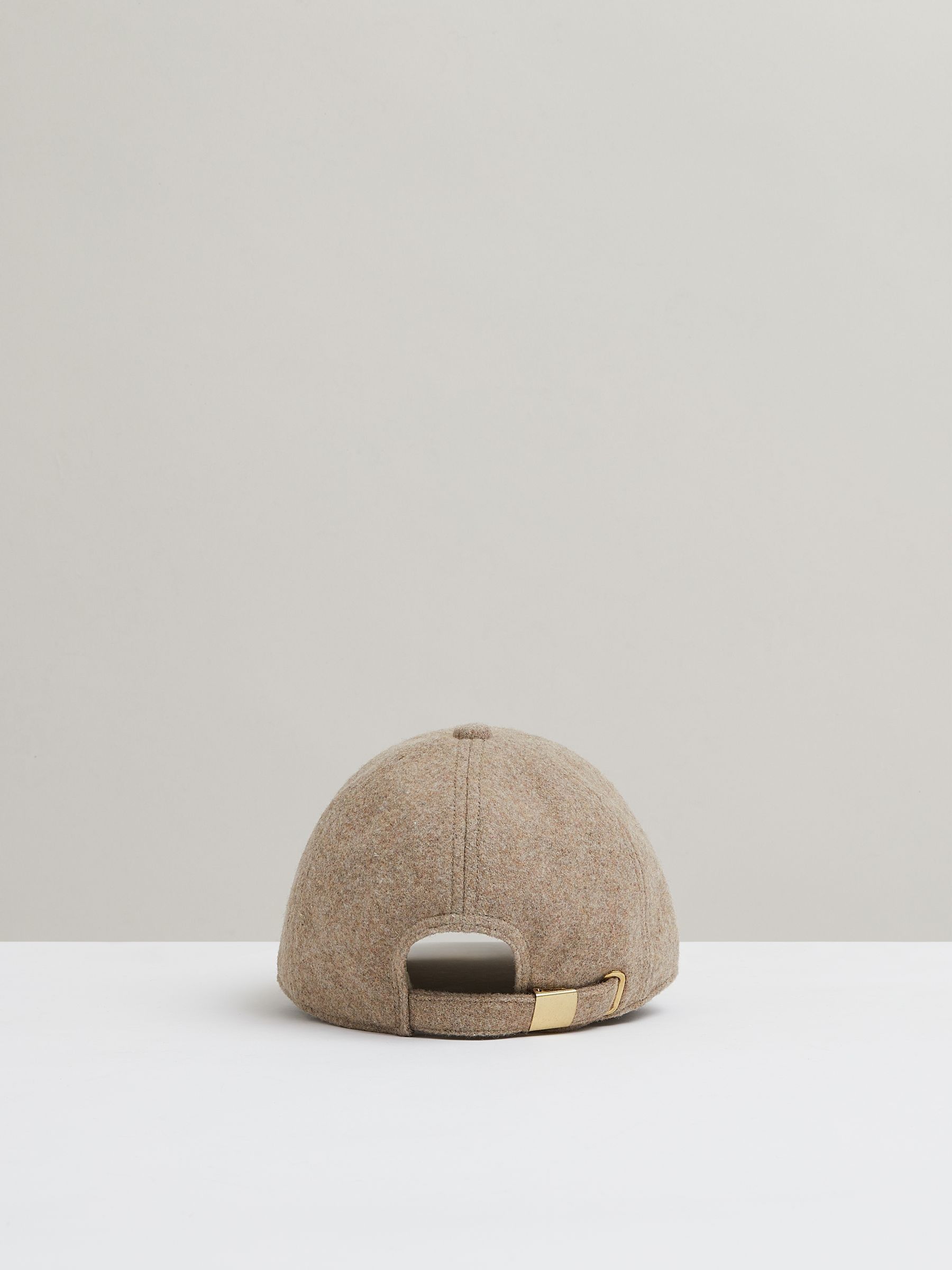 Wool Blend Flannel Baseball Cap in Taupe - Image 3 of 4