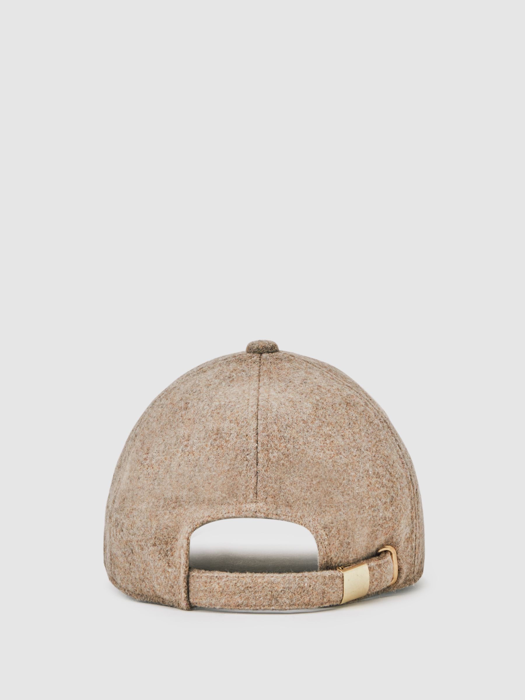 Wool-Blend Flannel Baseball Cap in Taupe - image 3