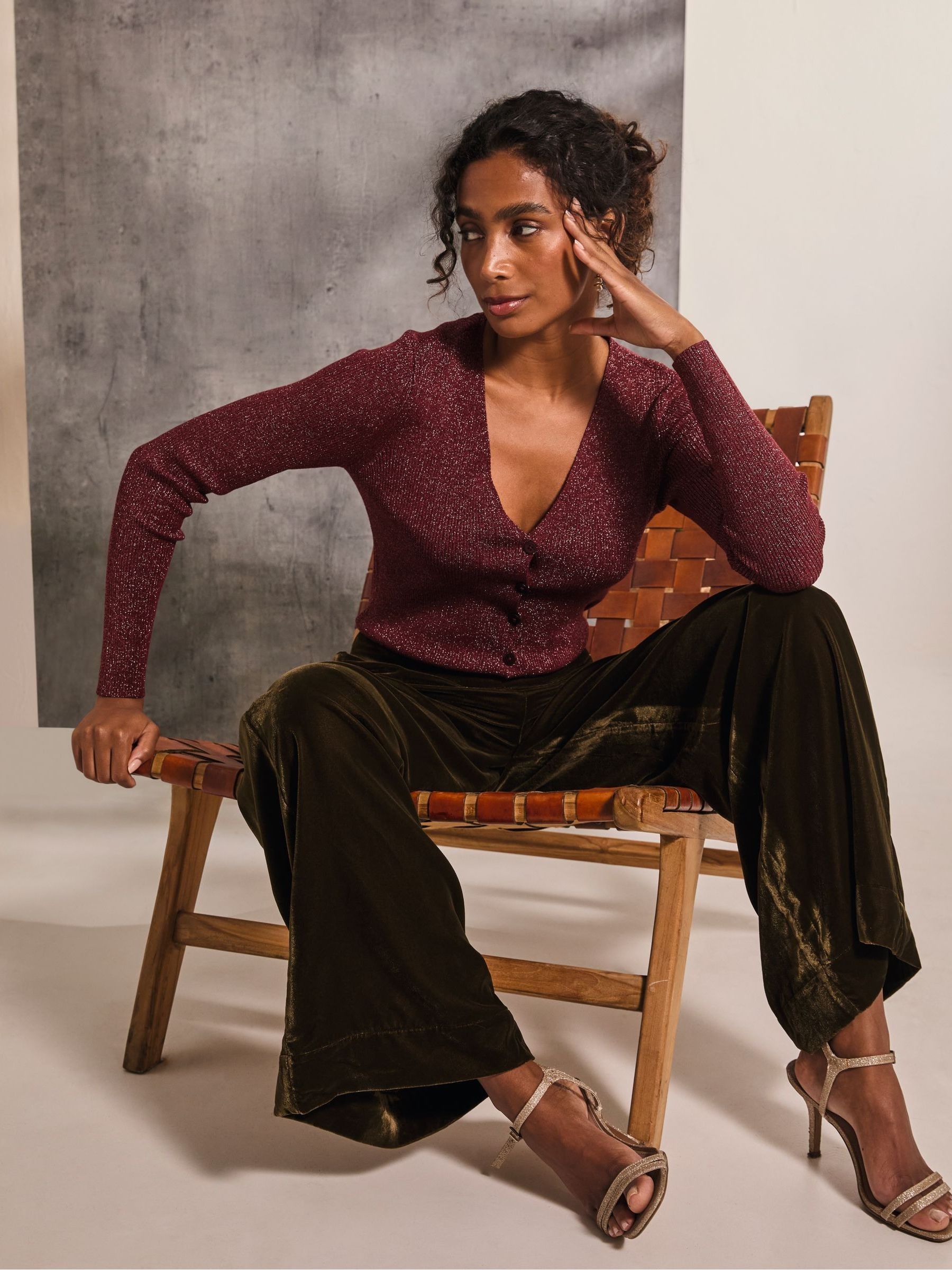 Dark Red Corine Cardigan - Image 3 of 6