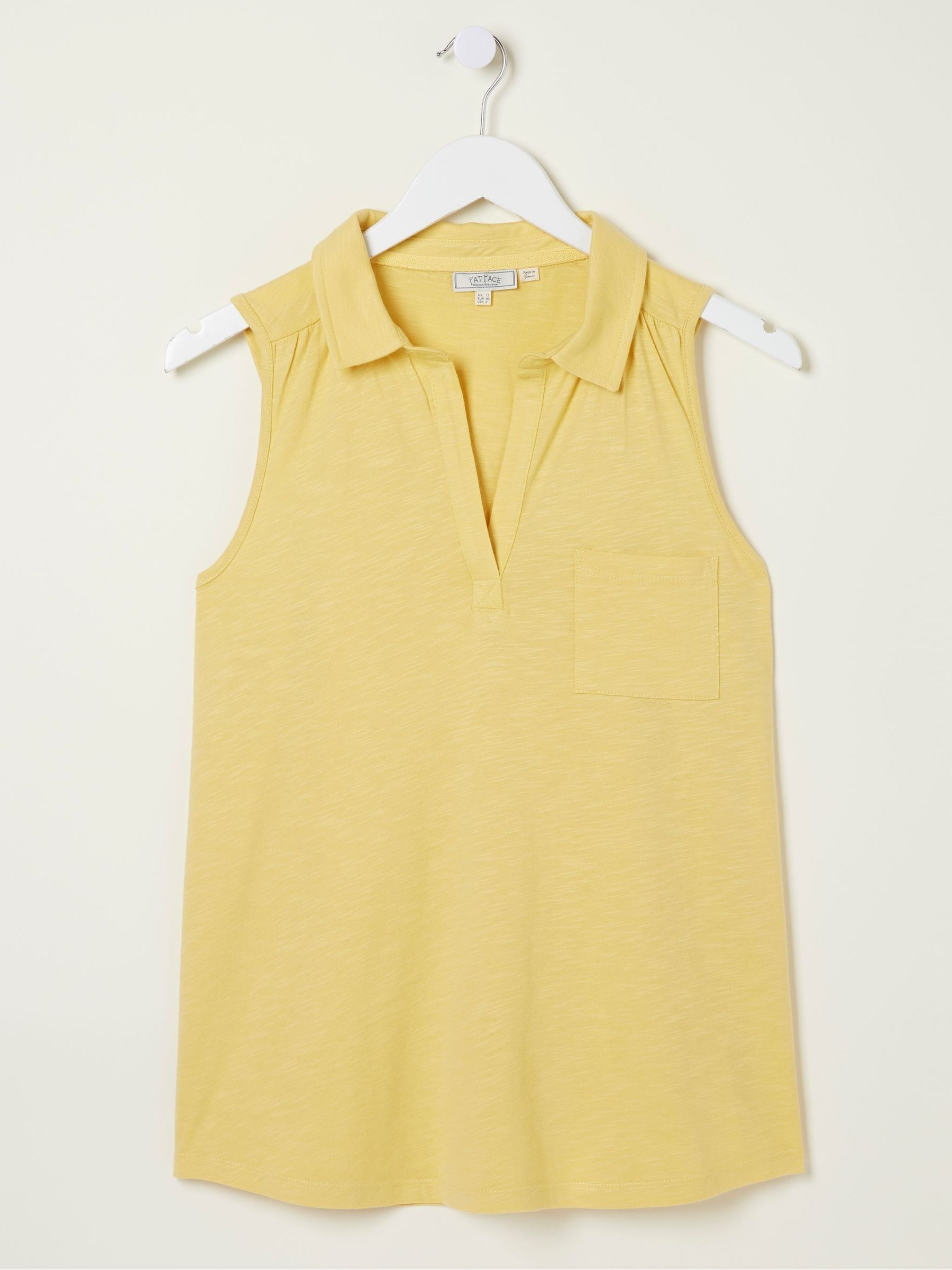 Polly Yellow Sleeveless Polo Shirt - Image 1 of 1 Polly Yellow Sleeveless Polo Shirt - Image 1 of 1