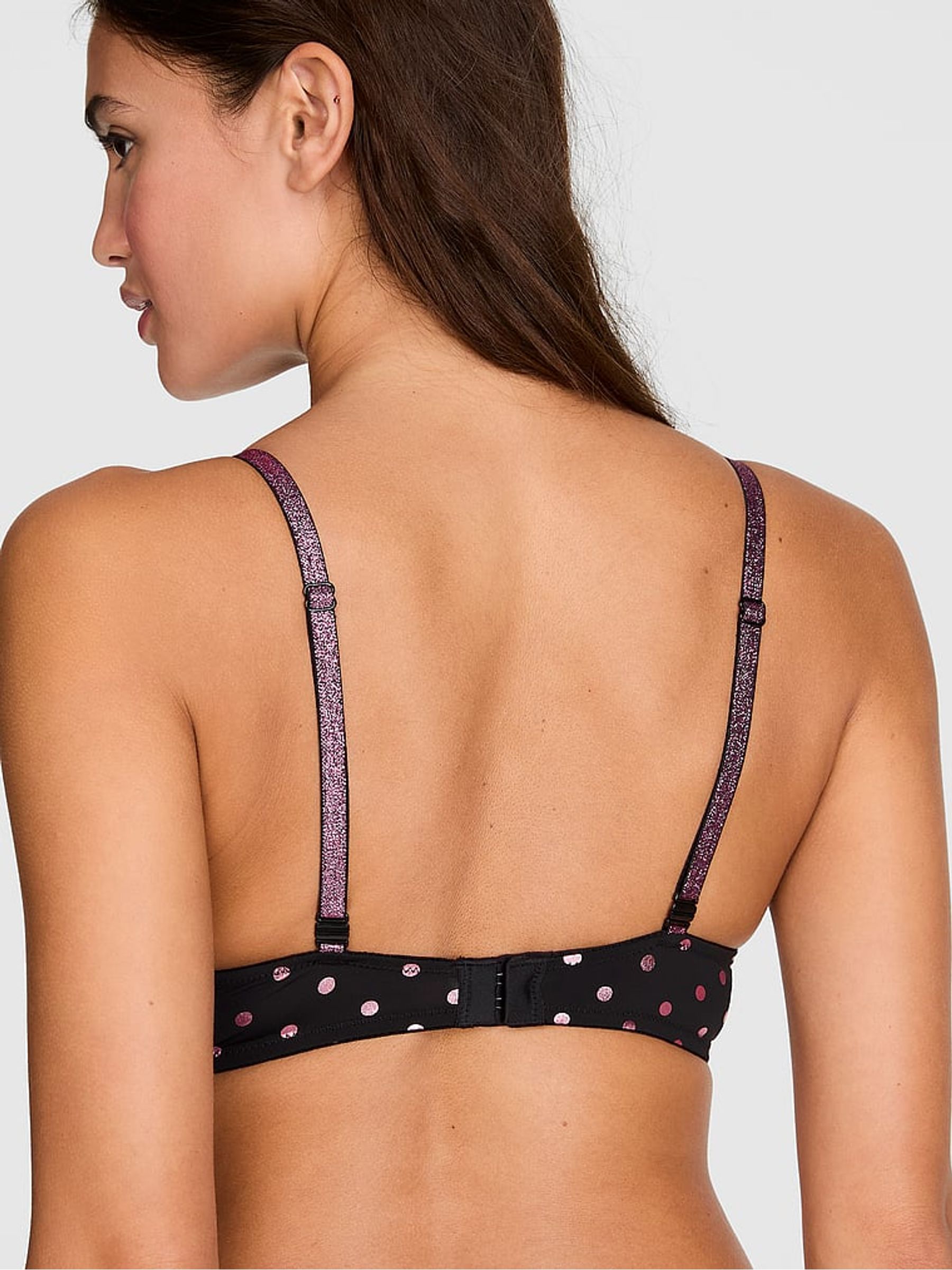 Black Foil Dots Non Wired Lightly Lined Bra - Image 2 of 2