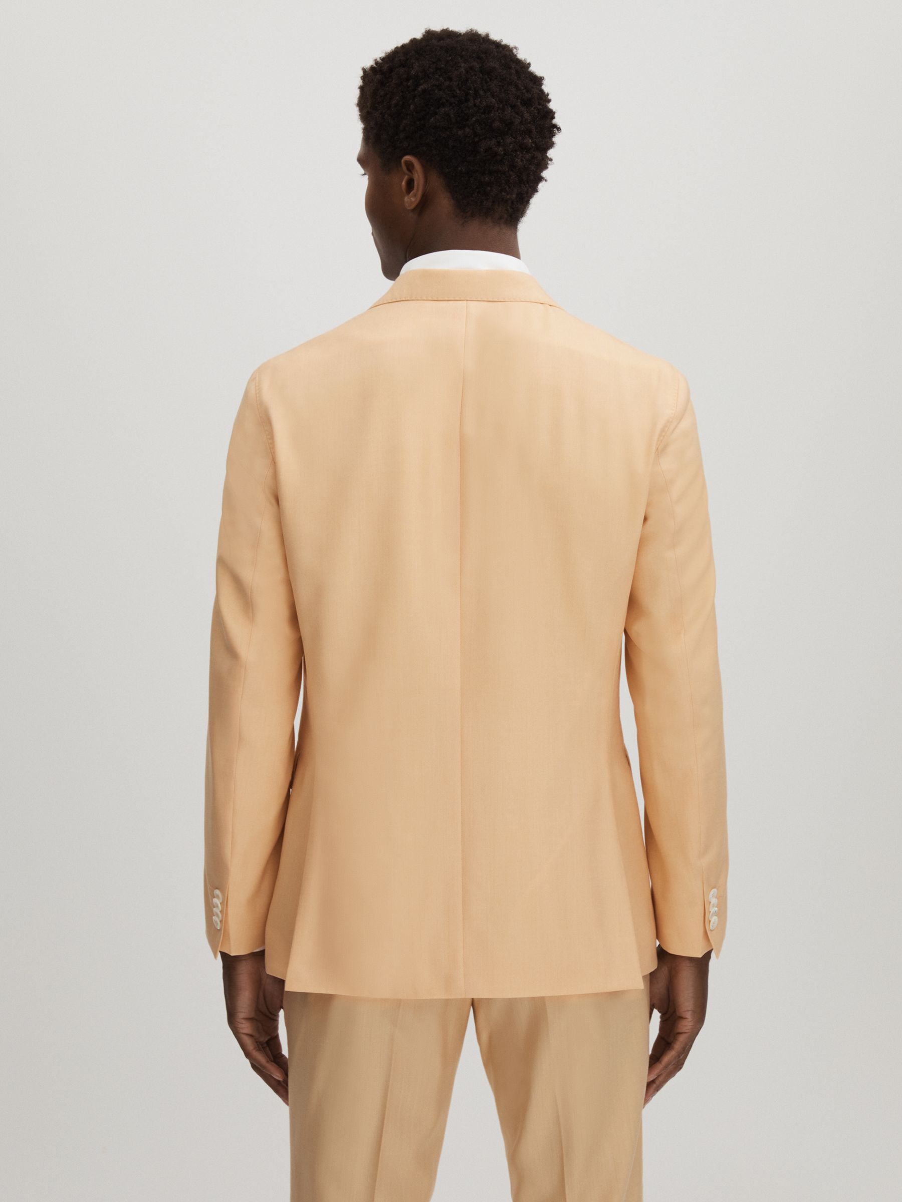 Oscar Jacobson Wool Double Breasted Blazer in Sand - Image 5 of 6