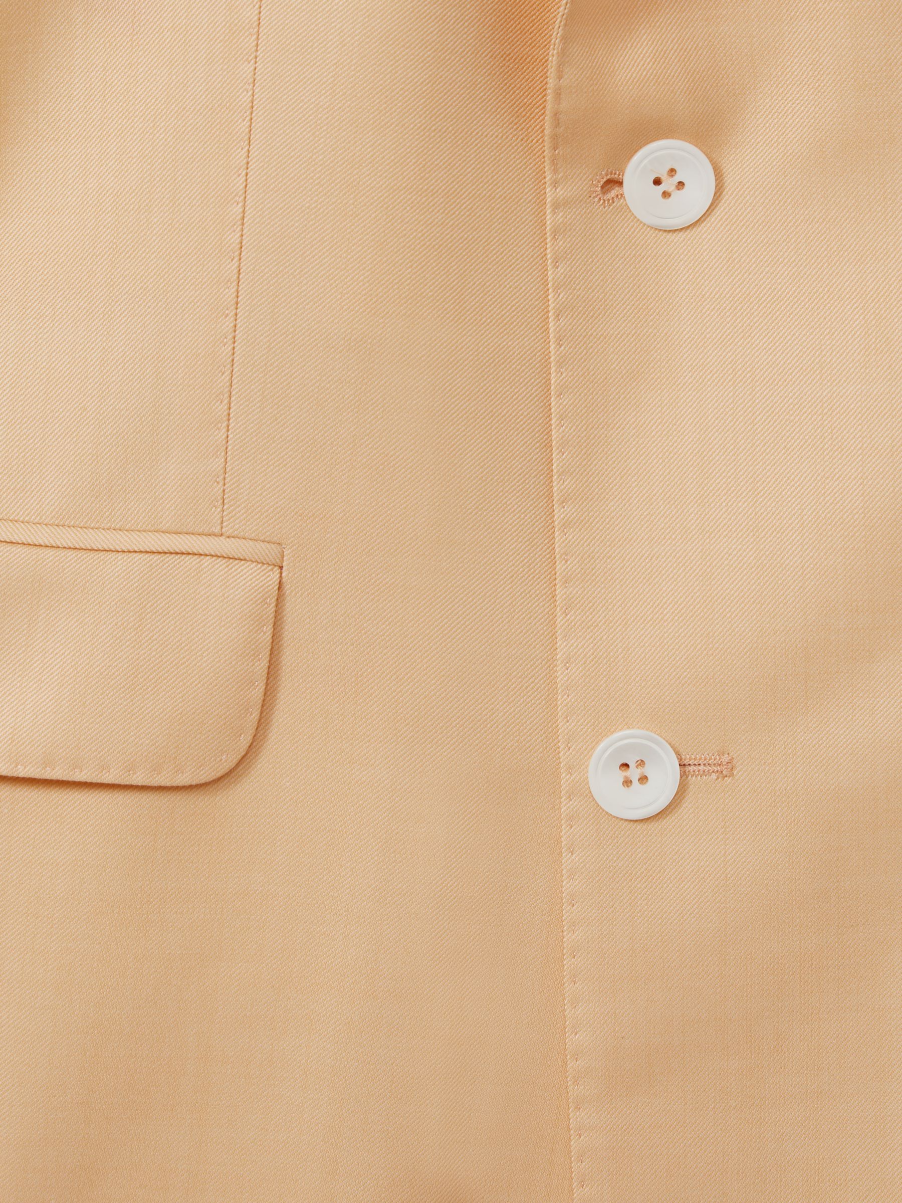 Oscar Jacobson Wool Double Breasted Blazer in Sand - Image 6 of 6