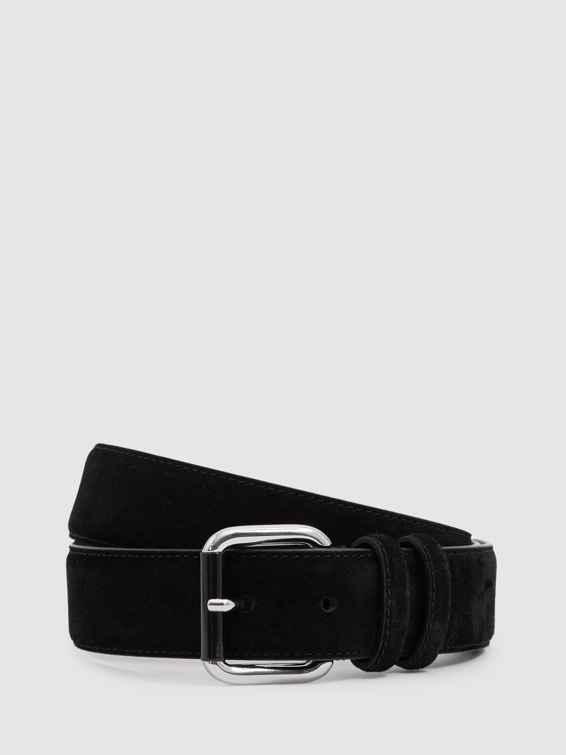 Suede Roller Bar Belt in Black - Image 1 of 4