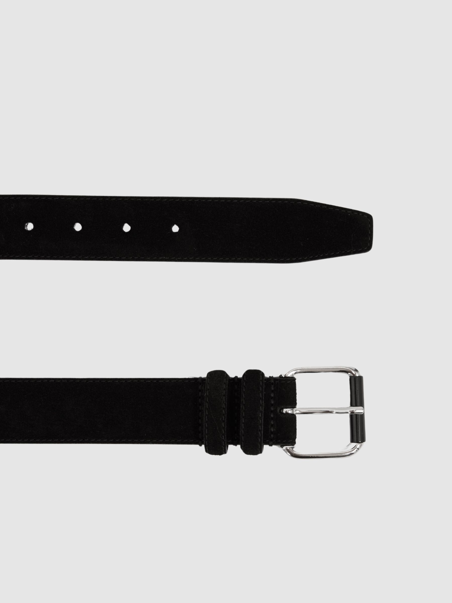 Suede Roller Bar Belt in Black - Image 3 of 4