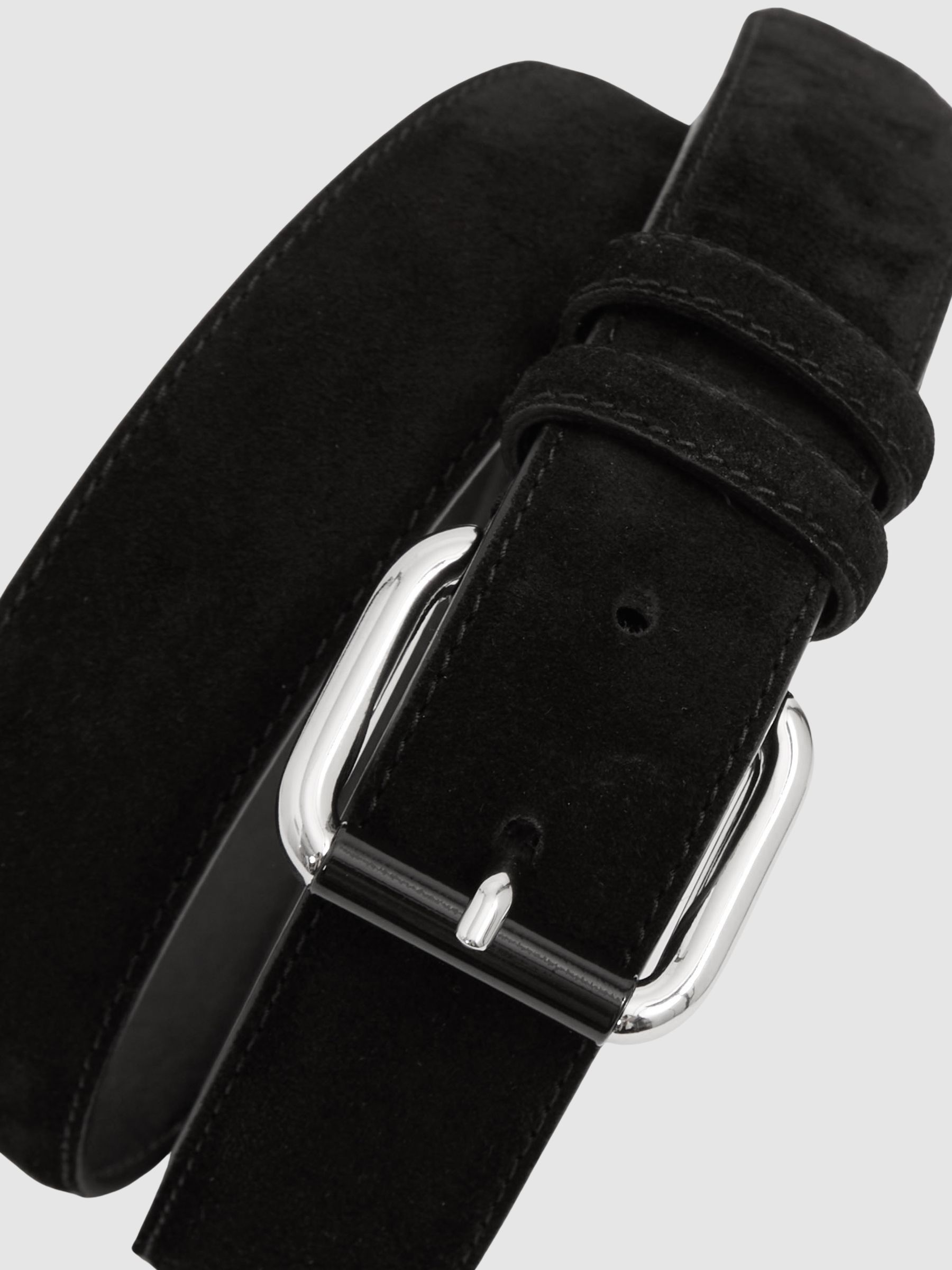 Suede Roller Bar Belt in Black - Image 4 of 4