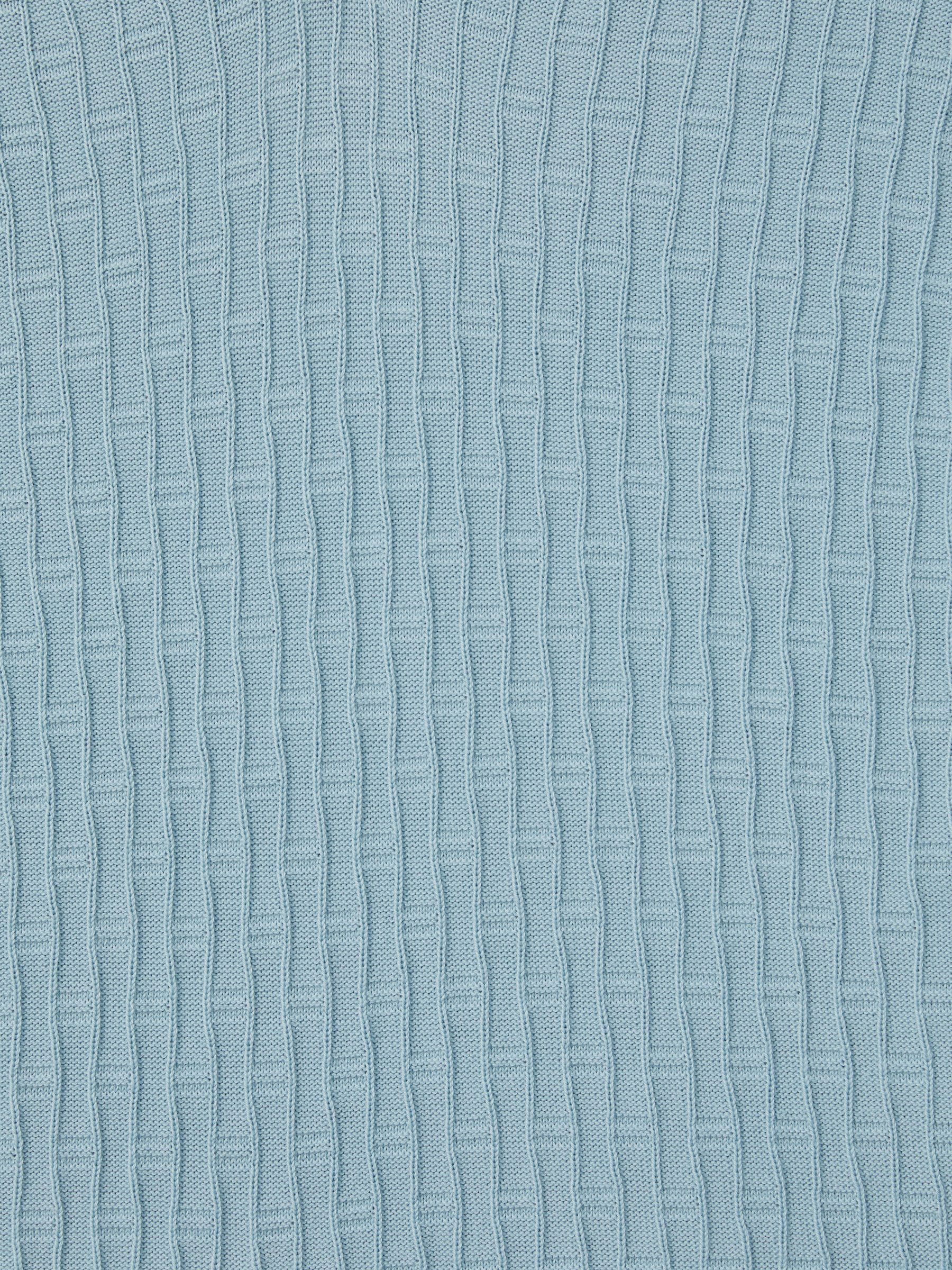 Oscar Jacobson 100% Cotton Open-Collar Polo Shirt in Blue - Image 6 of 6