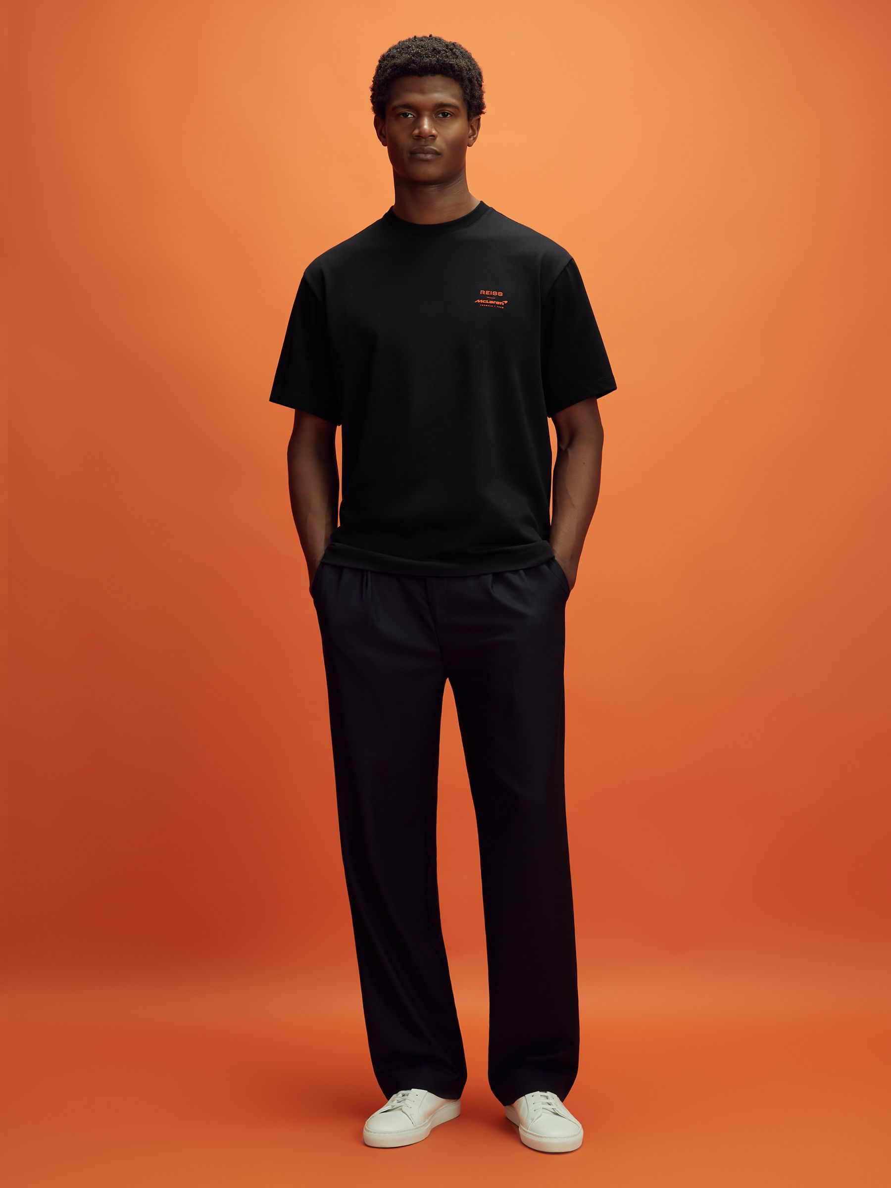 McLaren F1 Cotton Printed Crew Neck T-Shirt in Black - Image 3 of 7