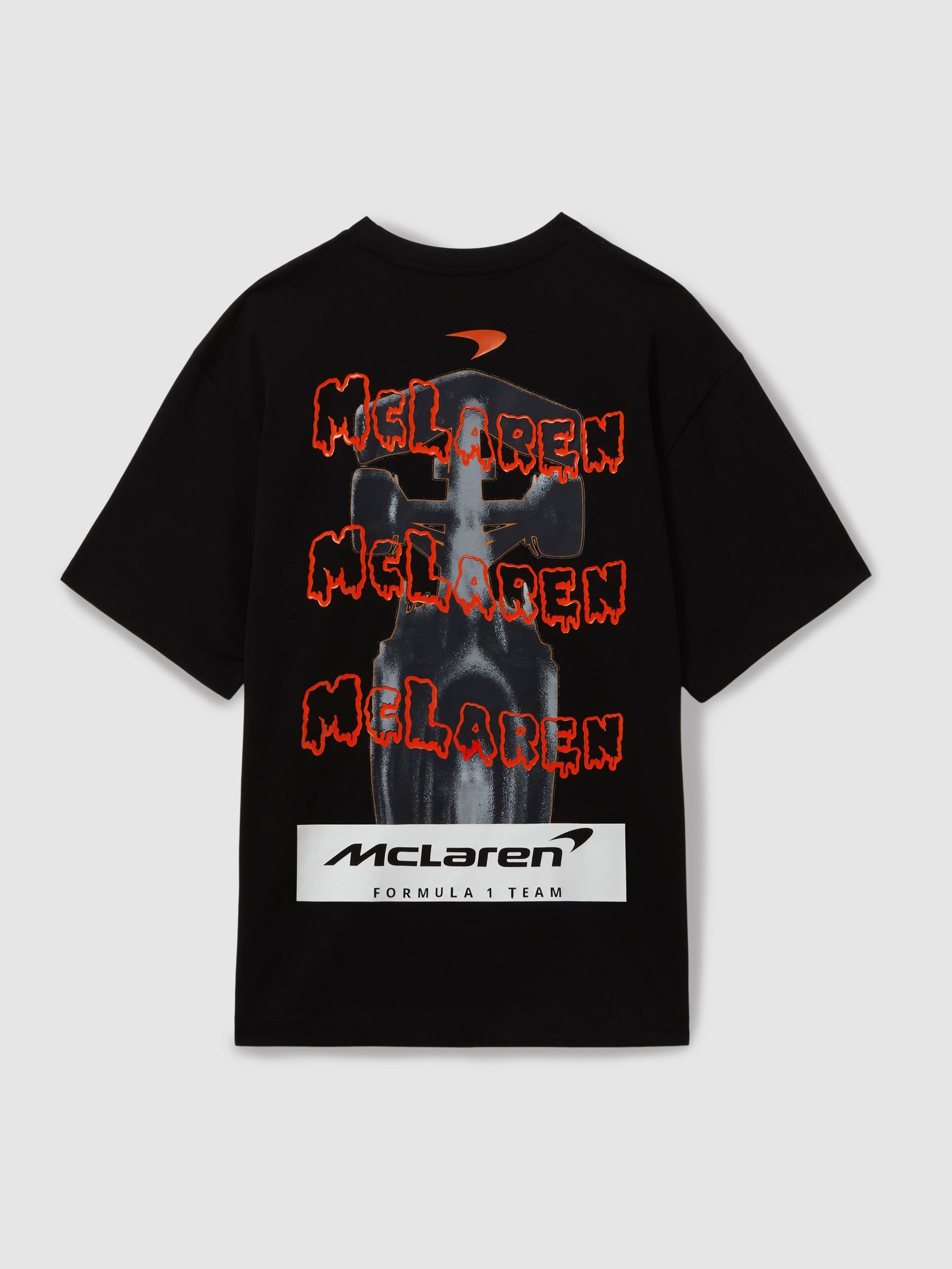 McLaren F1 Cotton Printed Crew Neck T-Shirt in Black - Image 6 of 7