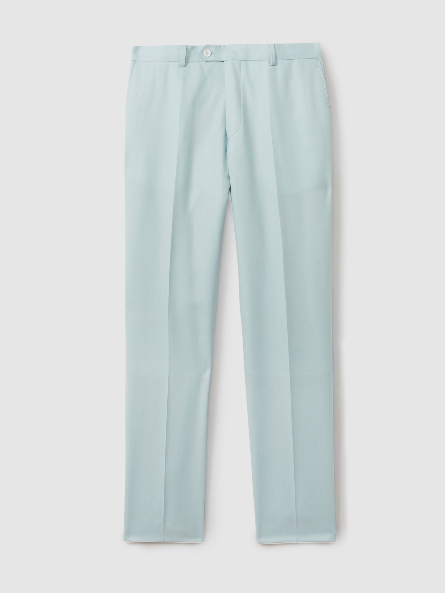 Denz Trousers Blue Oscar Jacobson Slim Fit Blue Wool Trousers - Image 2 of 6