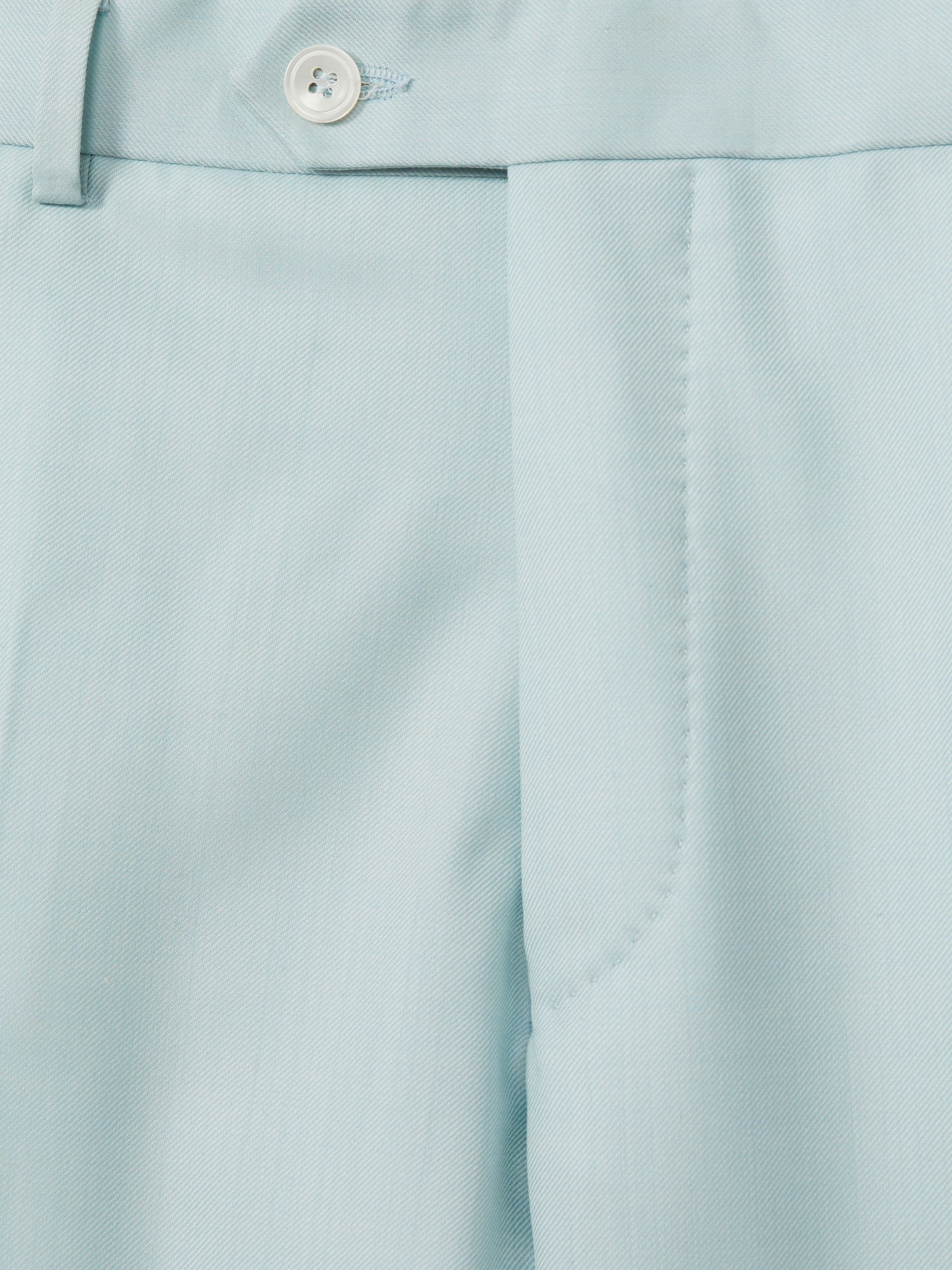Denz Trousers Blue Oscar Jacobson Slim Fit Blue Wool Trousers - Image 6 of 6