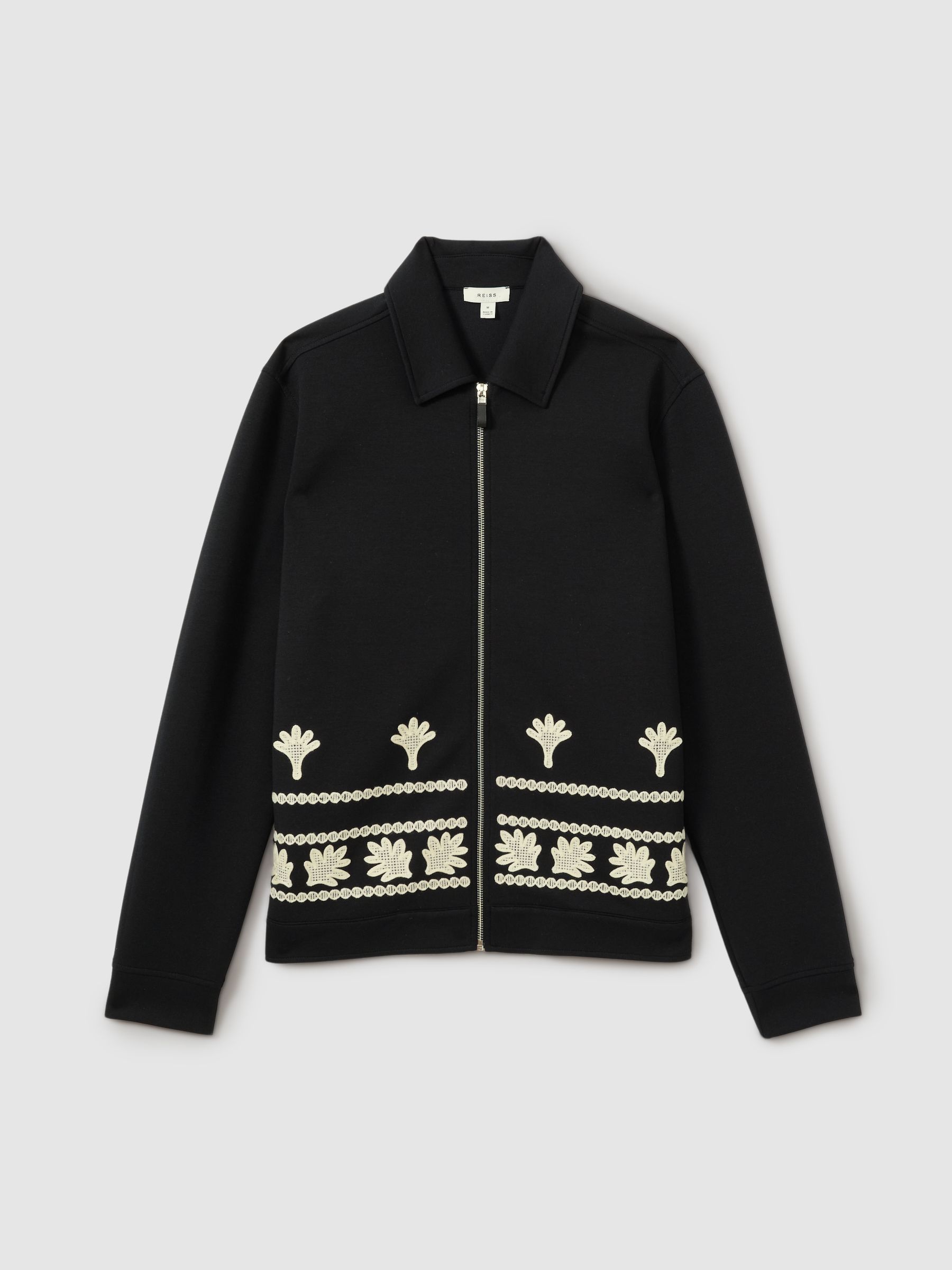 Gatsby Navy Interlock Jersey Embroidered Jacket - Image 2 of 5