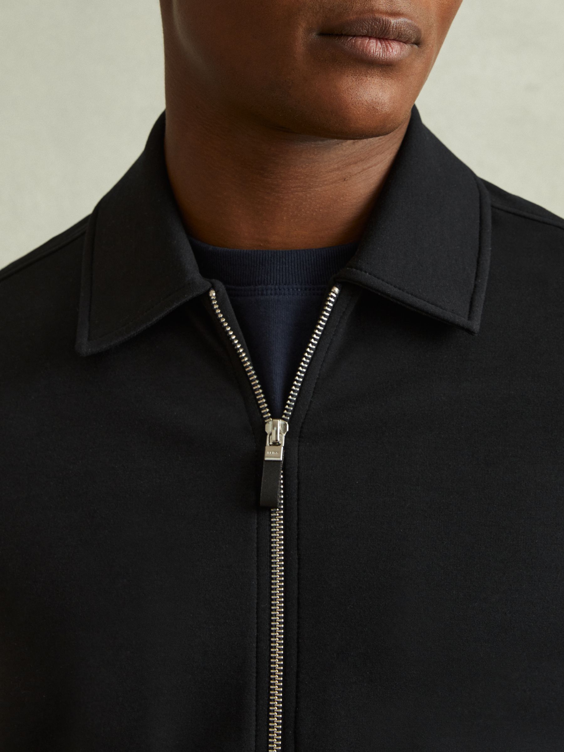Gatsby Navy Interlock Jersey Embroidered Jacket - Image 3 of 5