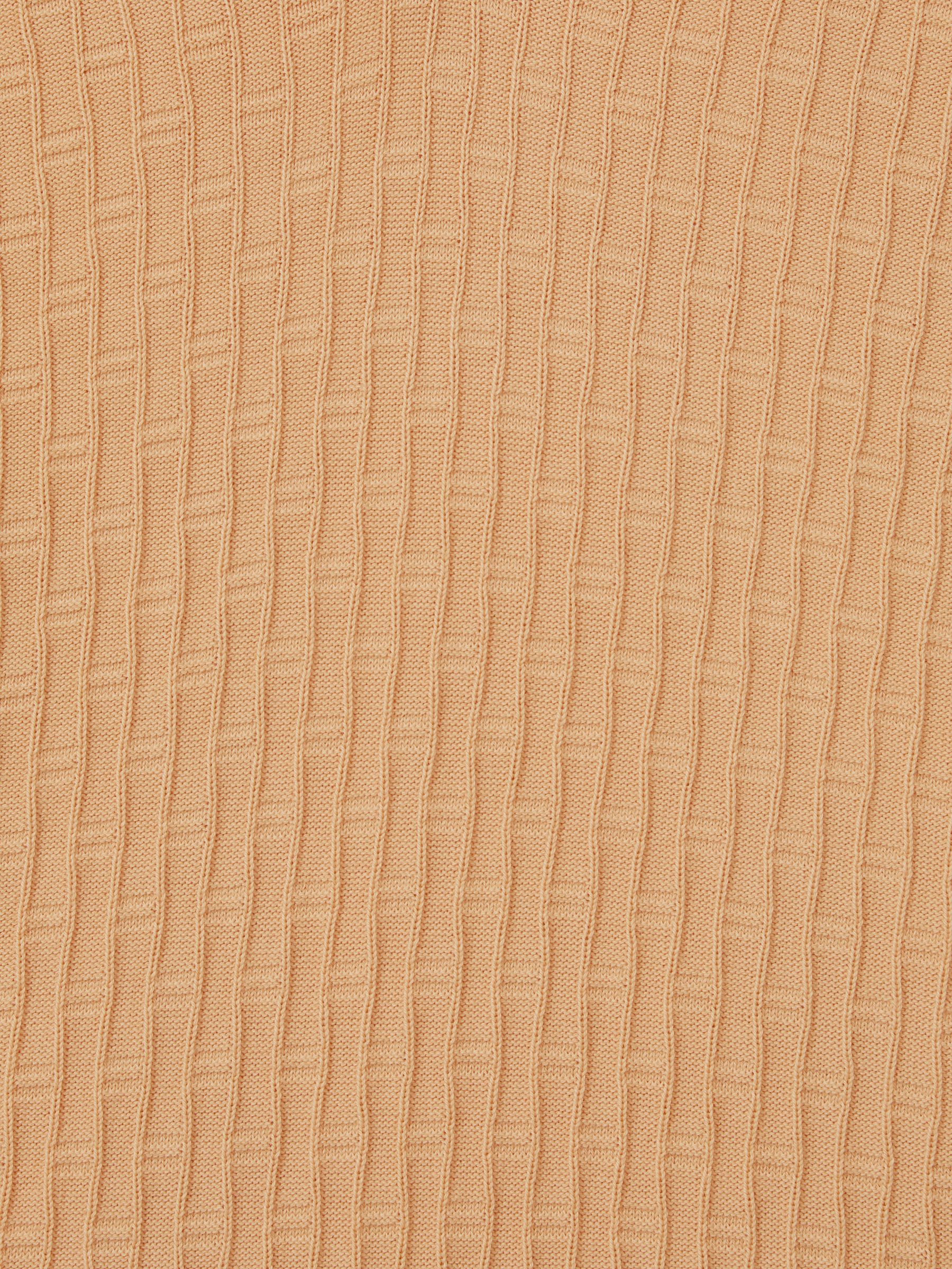 Oscar Jacobson Cotton Open-Collar Polo Shirt in Sand - Image 6 of 6