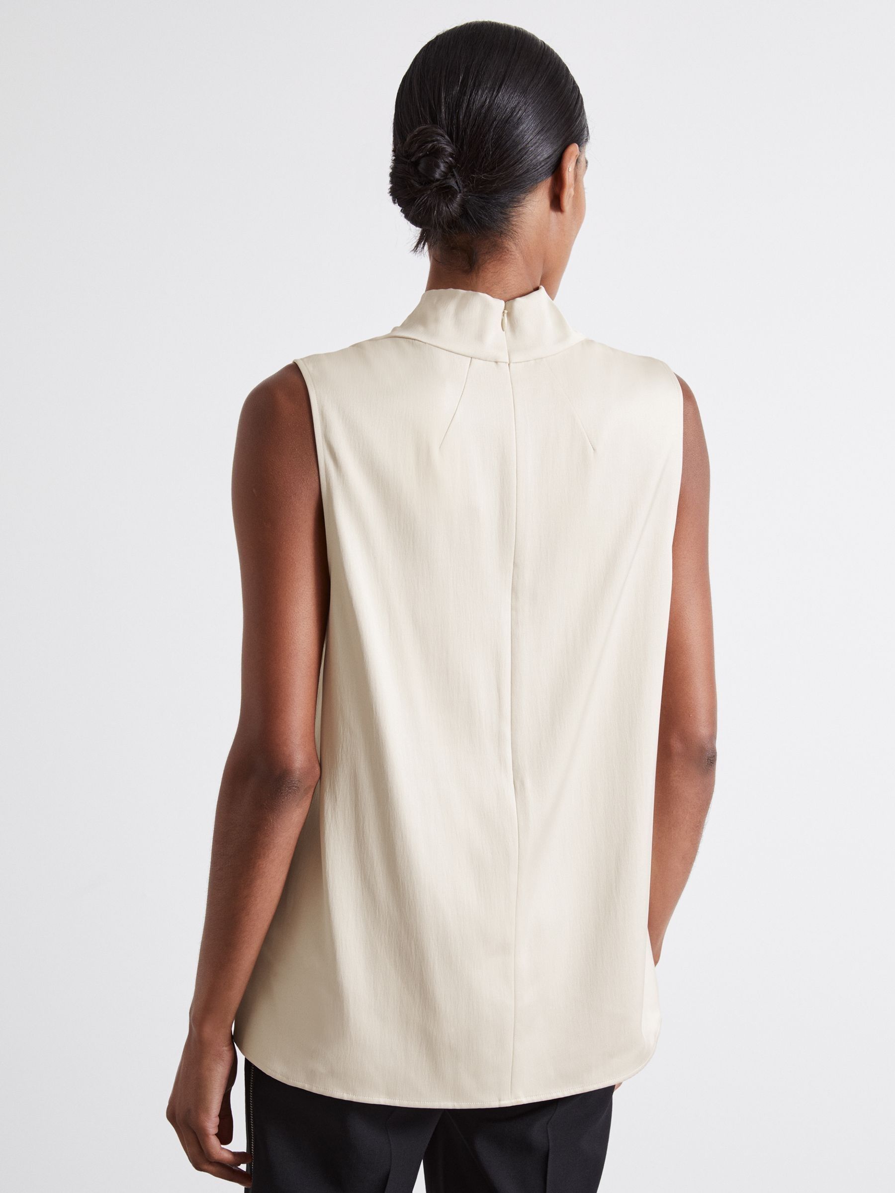 Atelier Satin Cowl-Neck Top in Ivory - Image 4 of 5