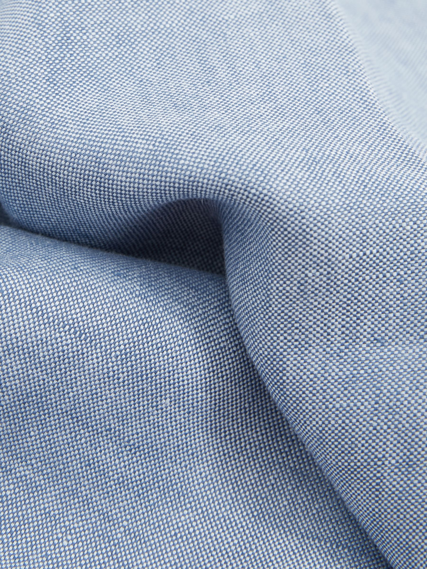 Denz Trousers Dark Blue Oscar Jacobson Slim Fit 100% Linen Trousers - Image 6 of 6