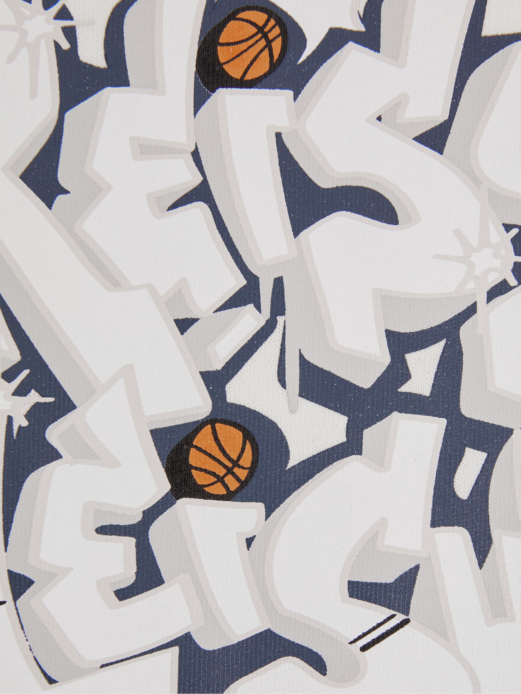 13-14 yrs Oversized Graffiti Print 100% Cotton T-Shirt in Off White - Image 4 of 4