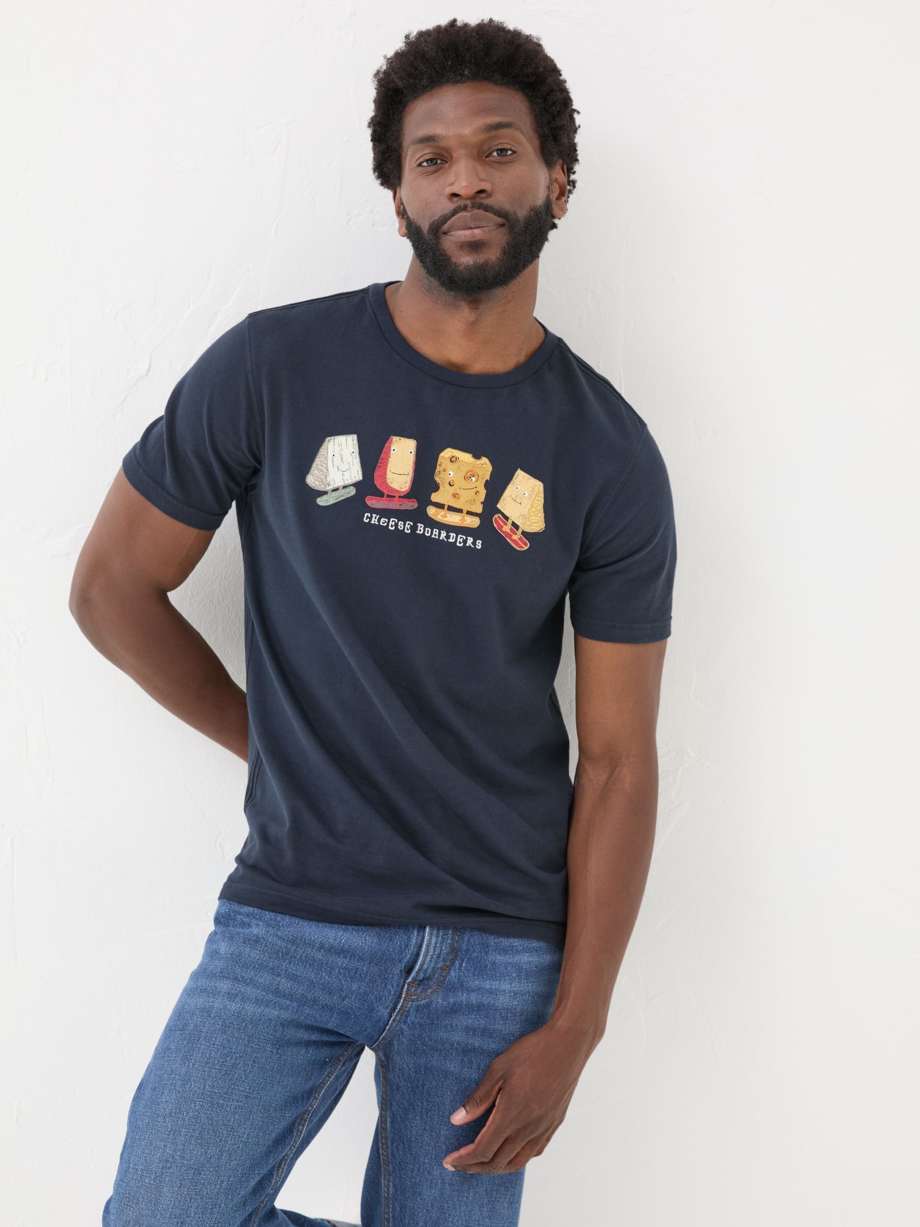 Navy Cheese Boarders Graphic T-Shirt - Image 3 of 10