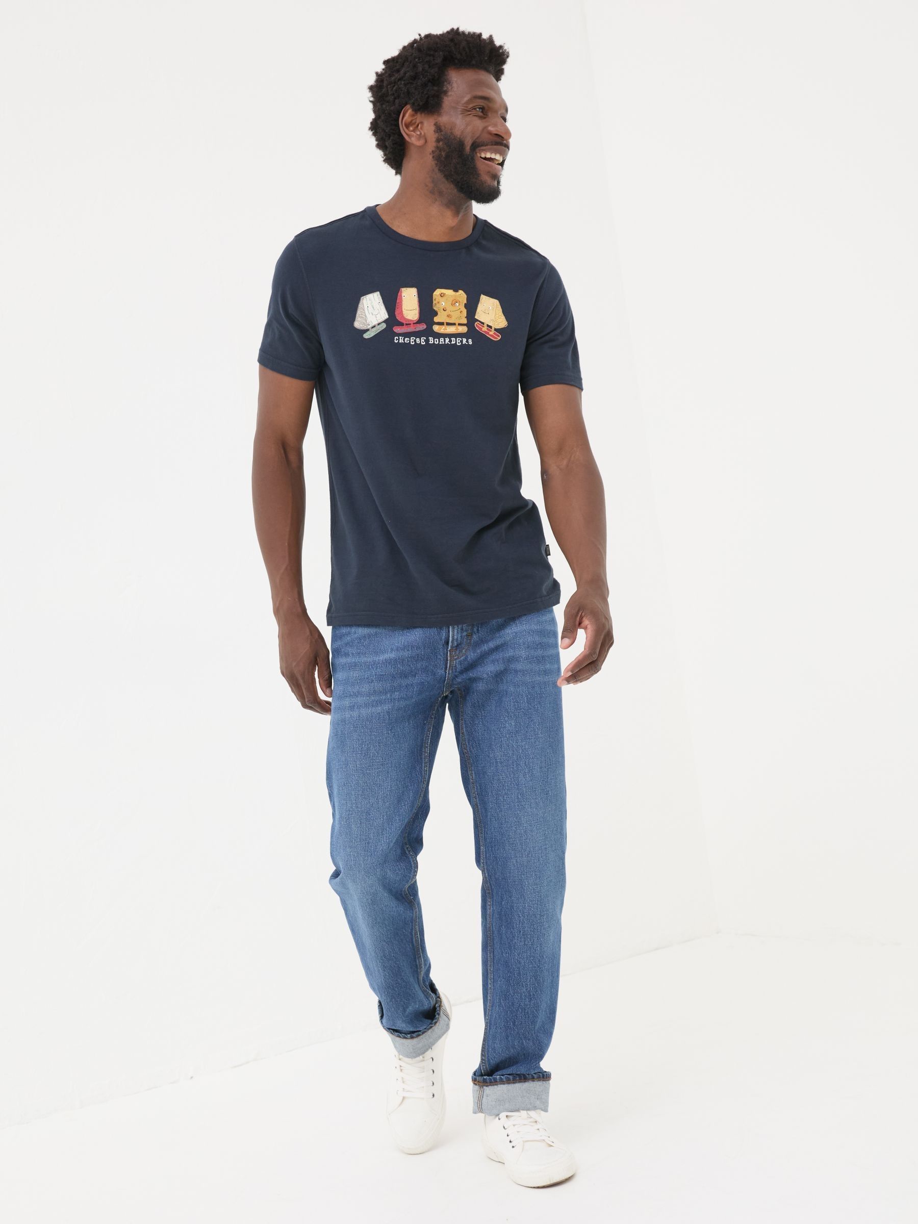 Navy Cheese Boarders Graphic T-Shirt - Image 5 of 10