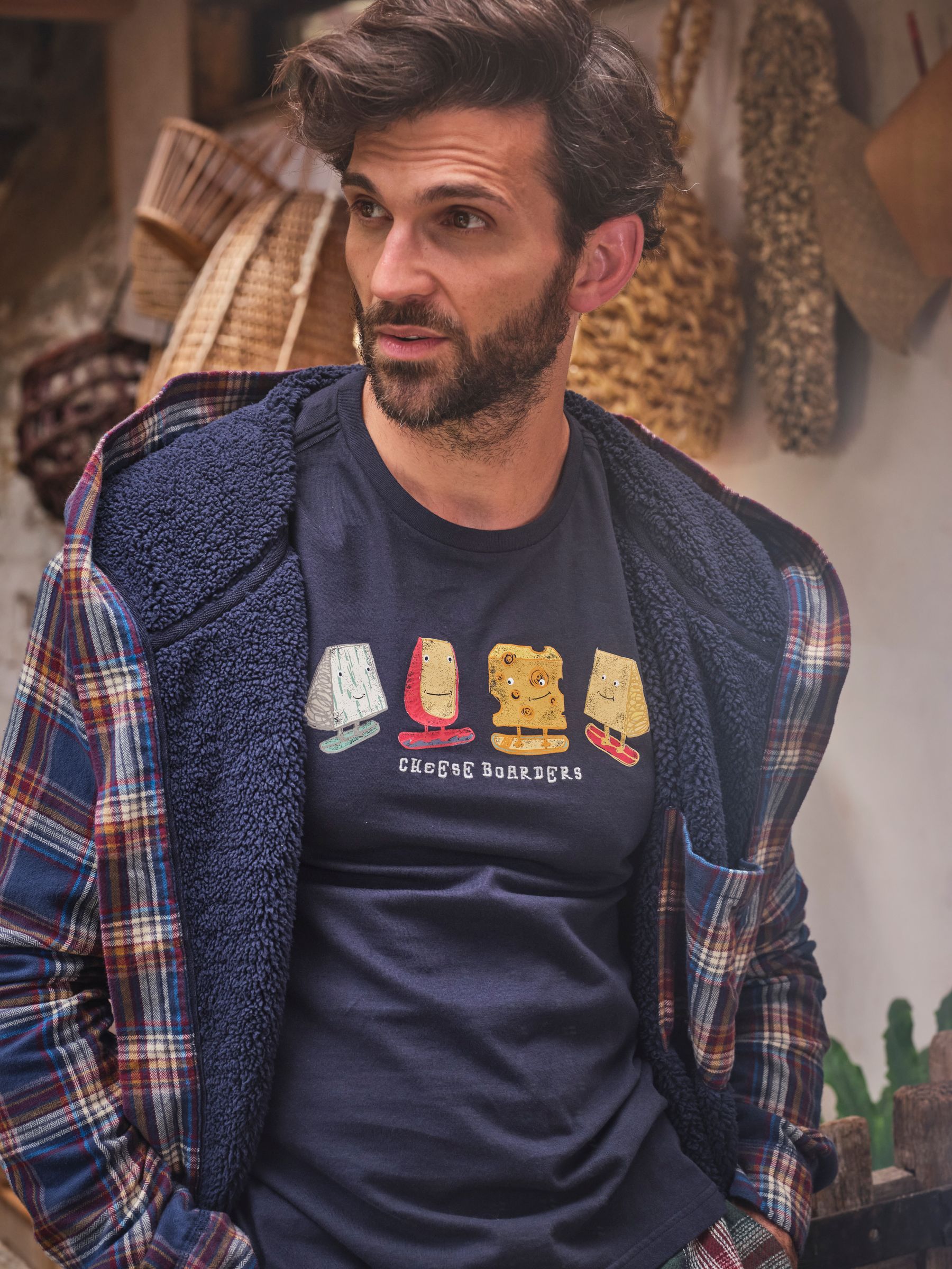 Navy Cheese Boarders Graphic T-Shirt - Image 8 of 10