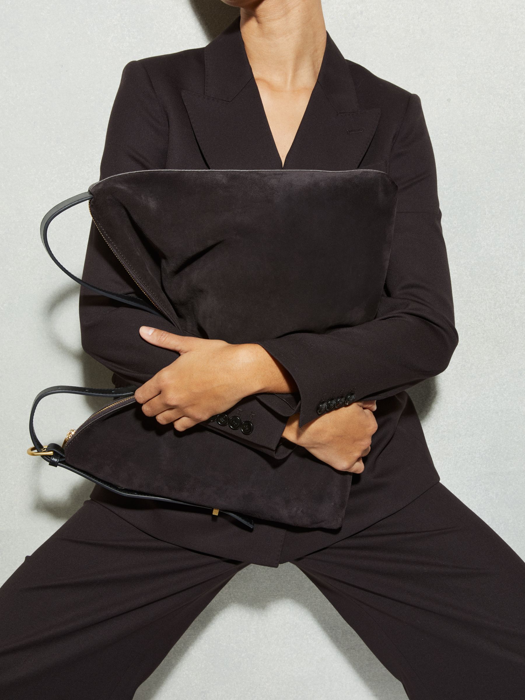 Grained Leather Tote Bag in Chocolate - Image 5 of 5