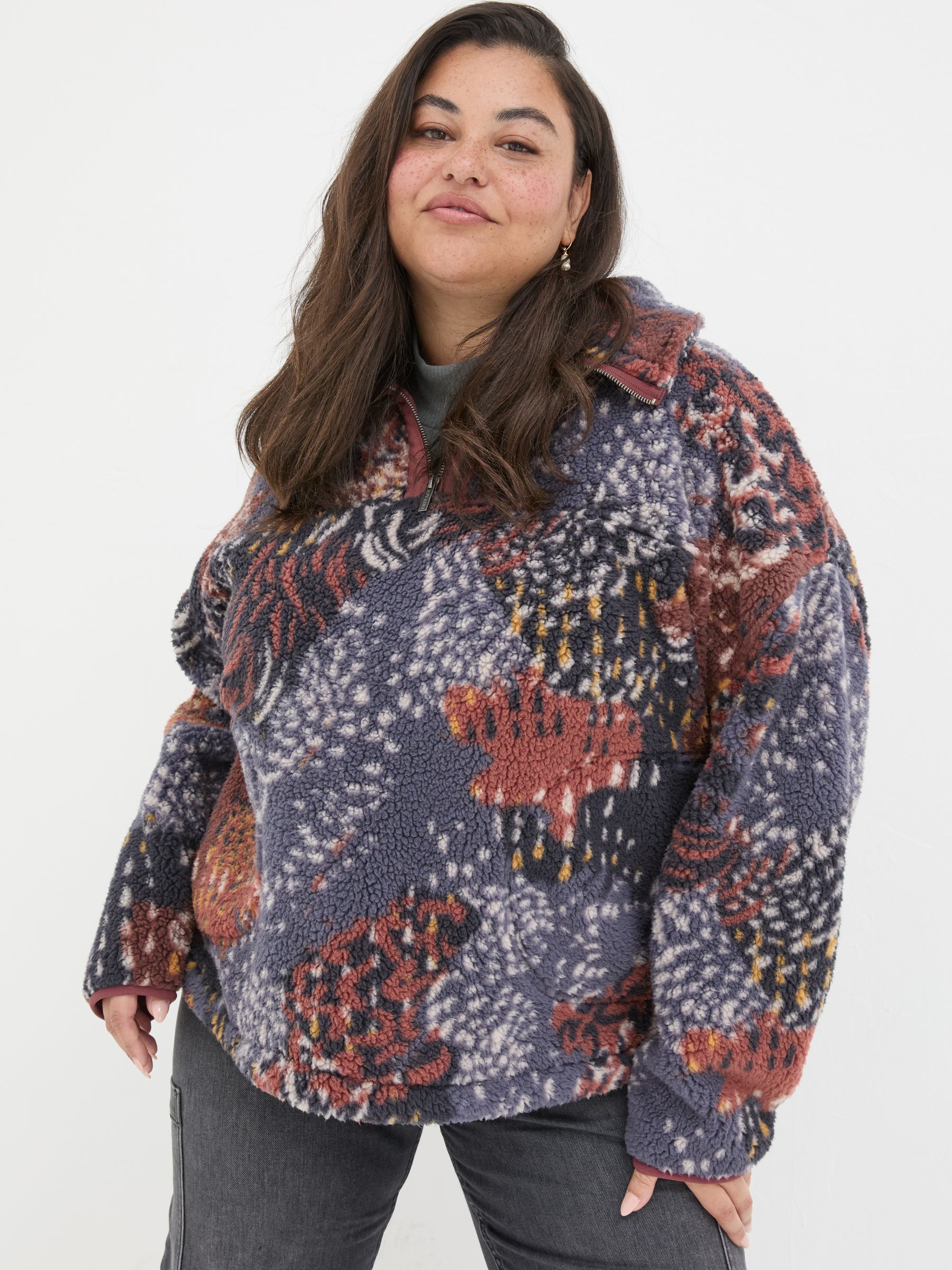 Parker Multi Abstract Animal Fleece FatFace