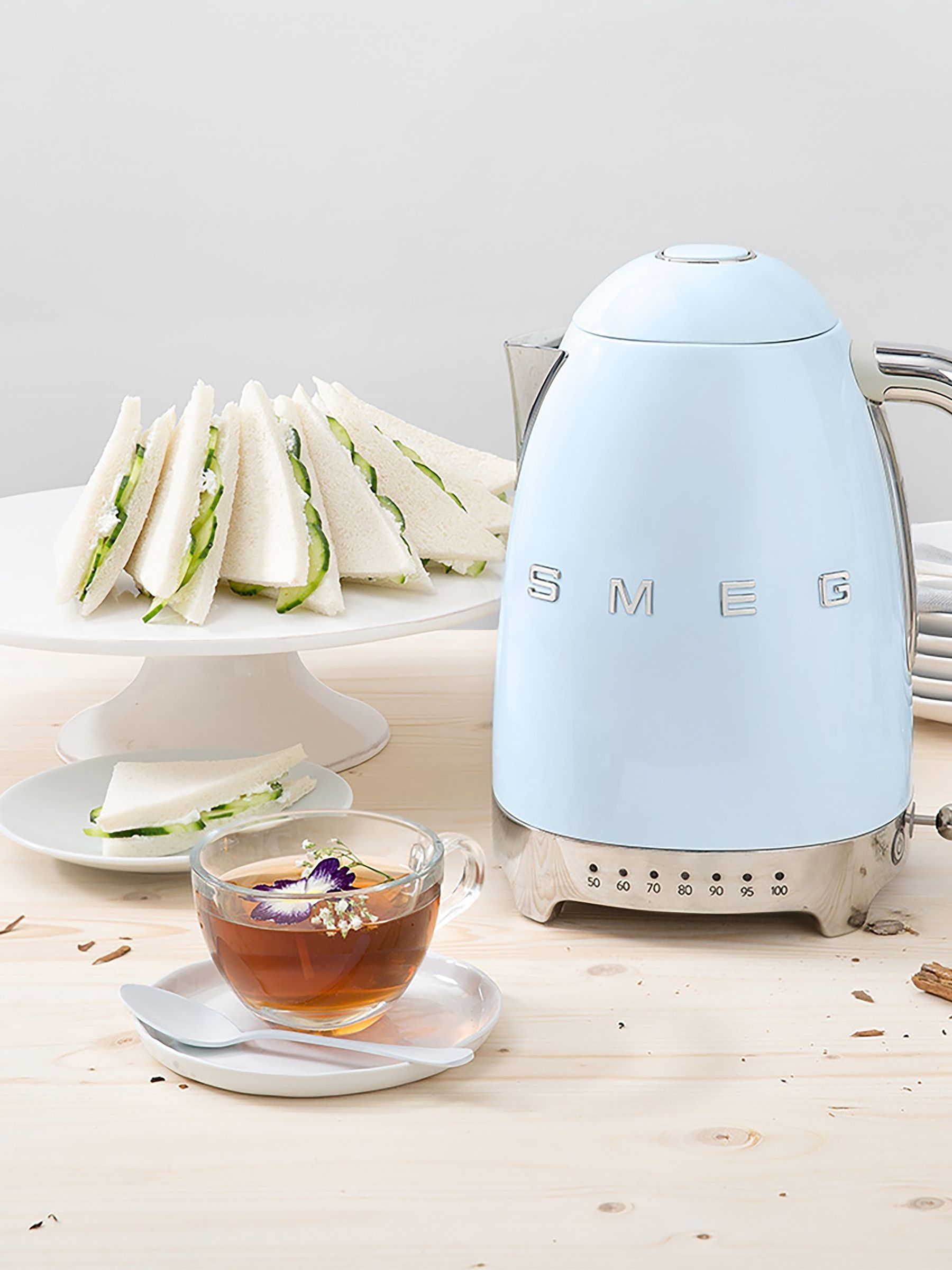 Smeg Pastel Blue Temperature Controlled Kettle 1.7 Litre - Image 2 of 6