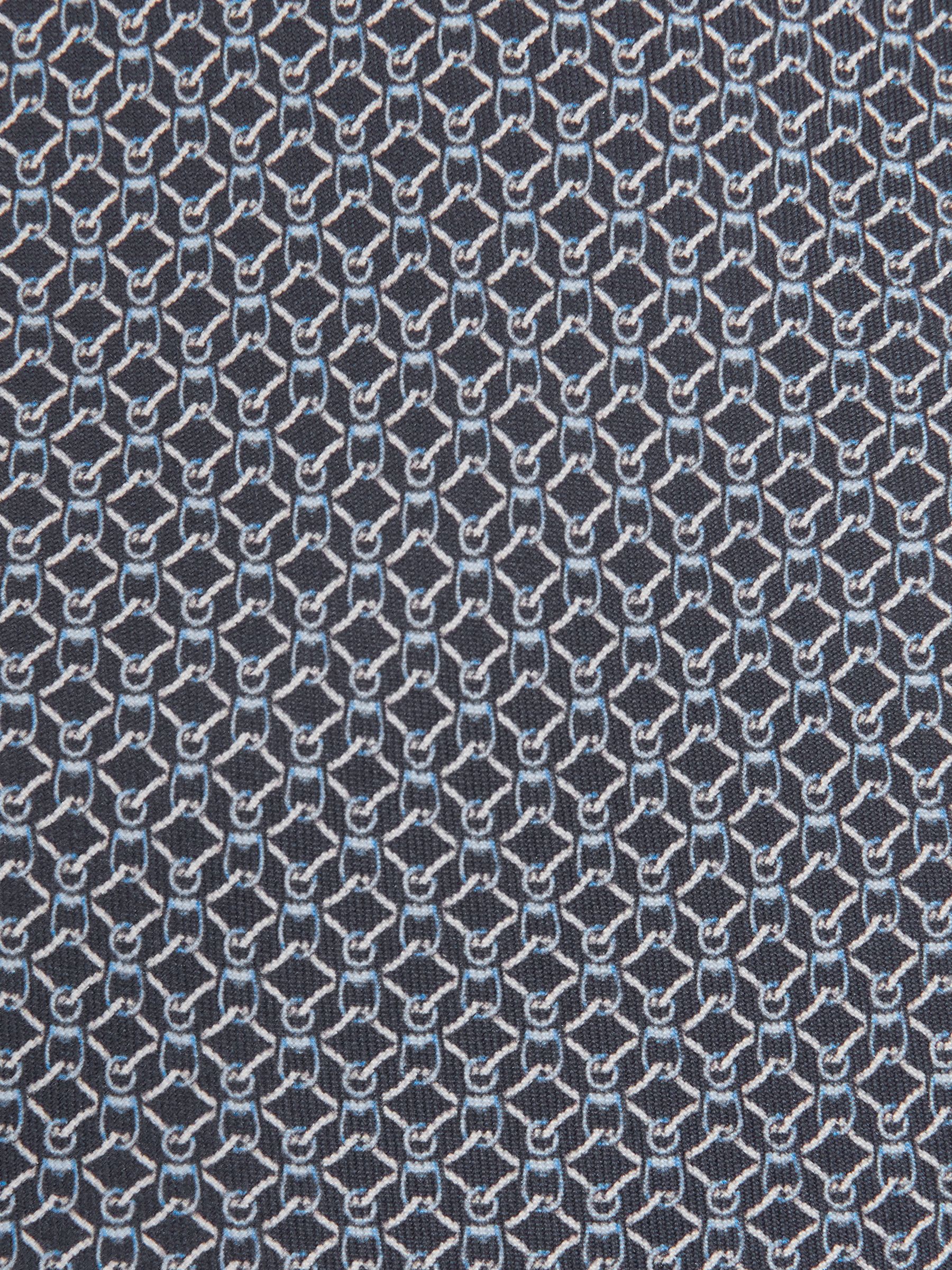 Silk Chain Pattern Tie in Navy - Image 4 of 4