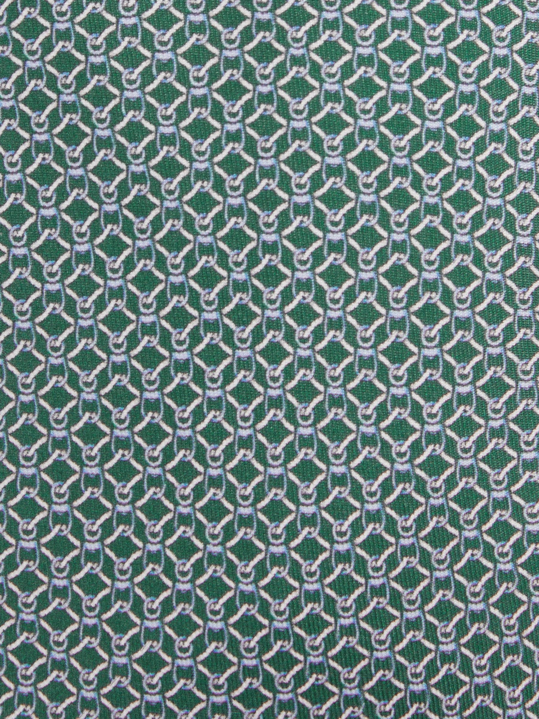 Silk Chain Pattern Tie in Dark Green - Image 5 of 5