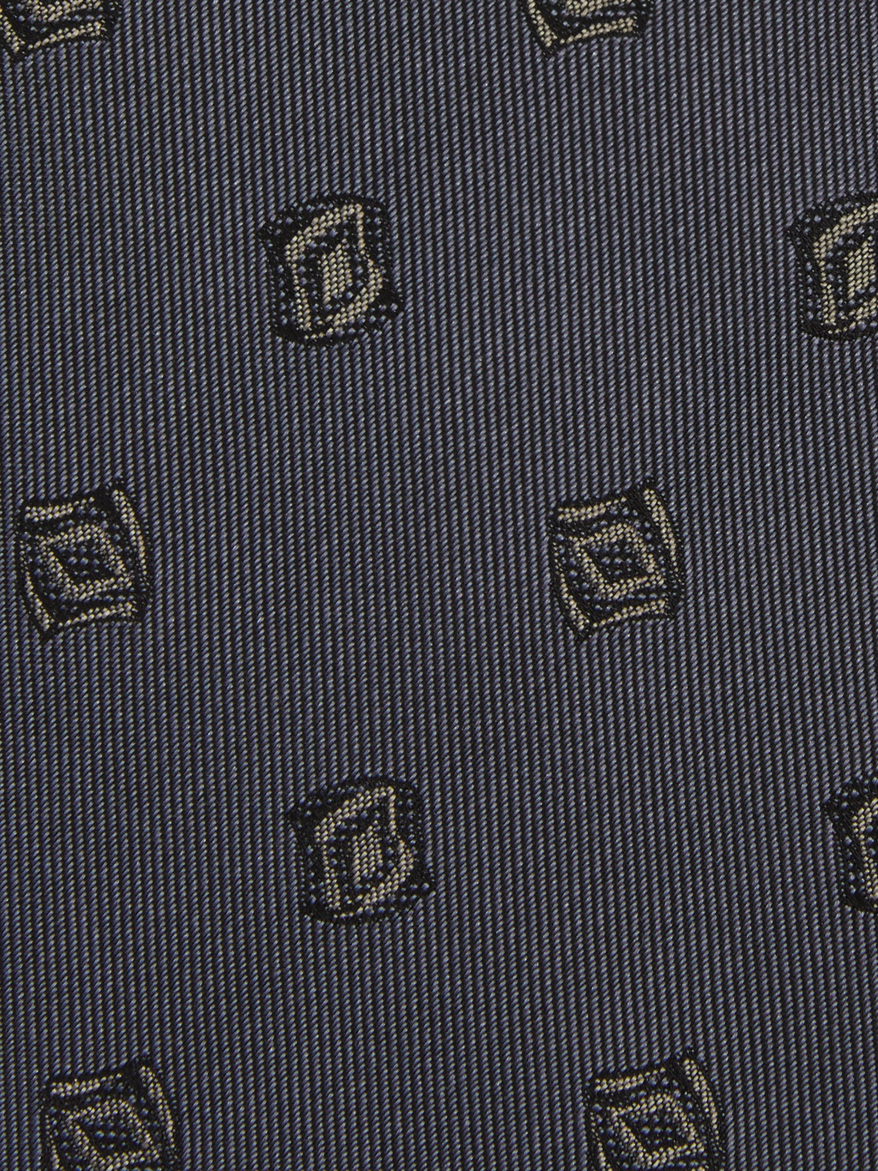 Silk Blend Jacquard Tie in Steel Blue - Image 5 of 5