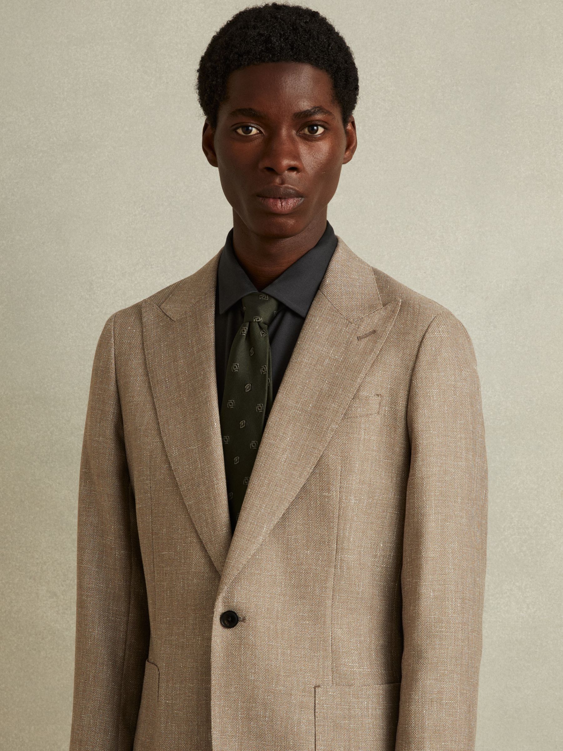 Silk Blend Jacquard Tie in Forest Green - Image 2 of 5