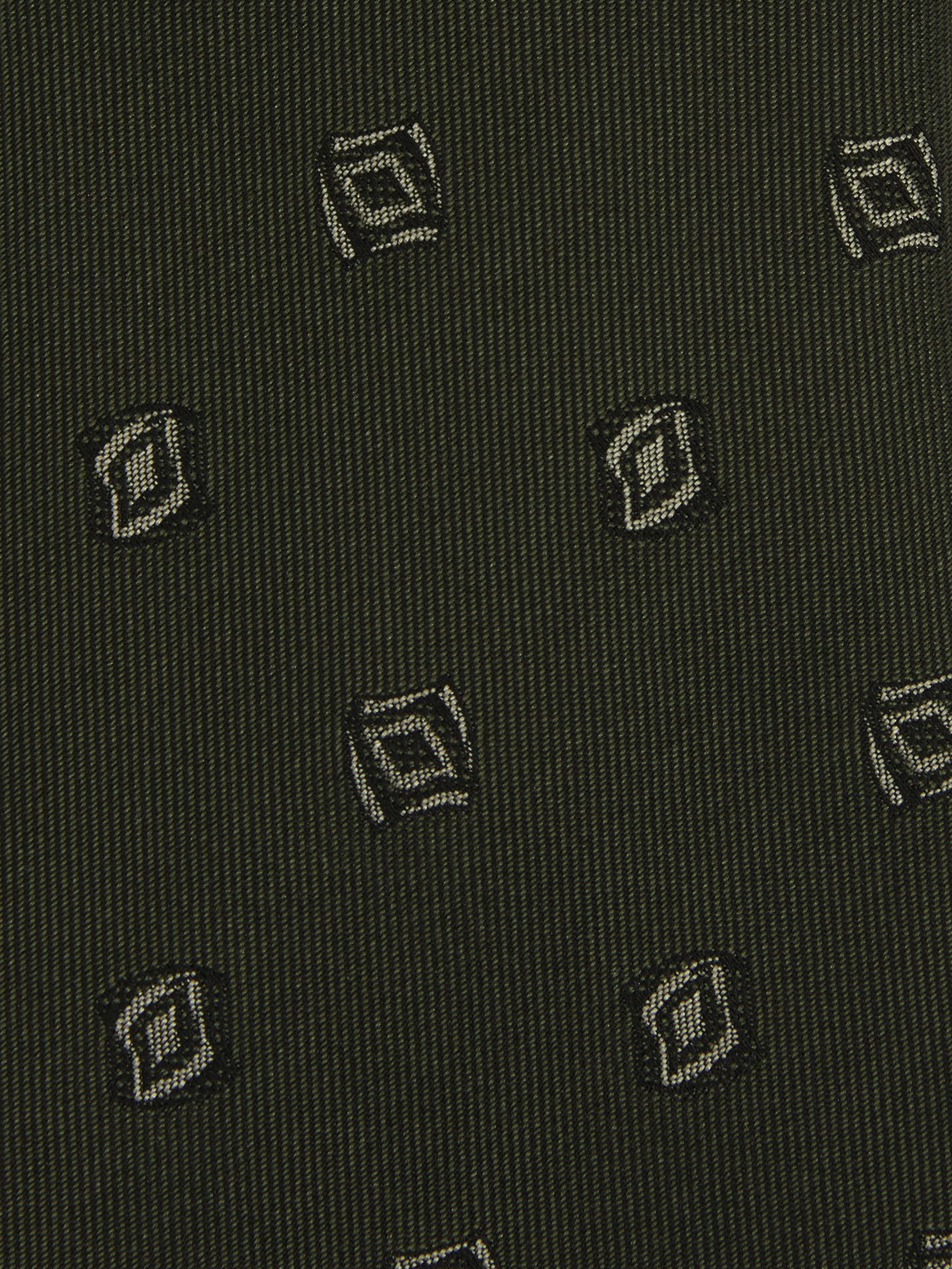 Silk Blend Jacquard Tie in Forest Green - Image 5 of 5
