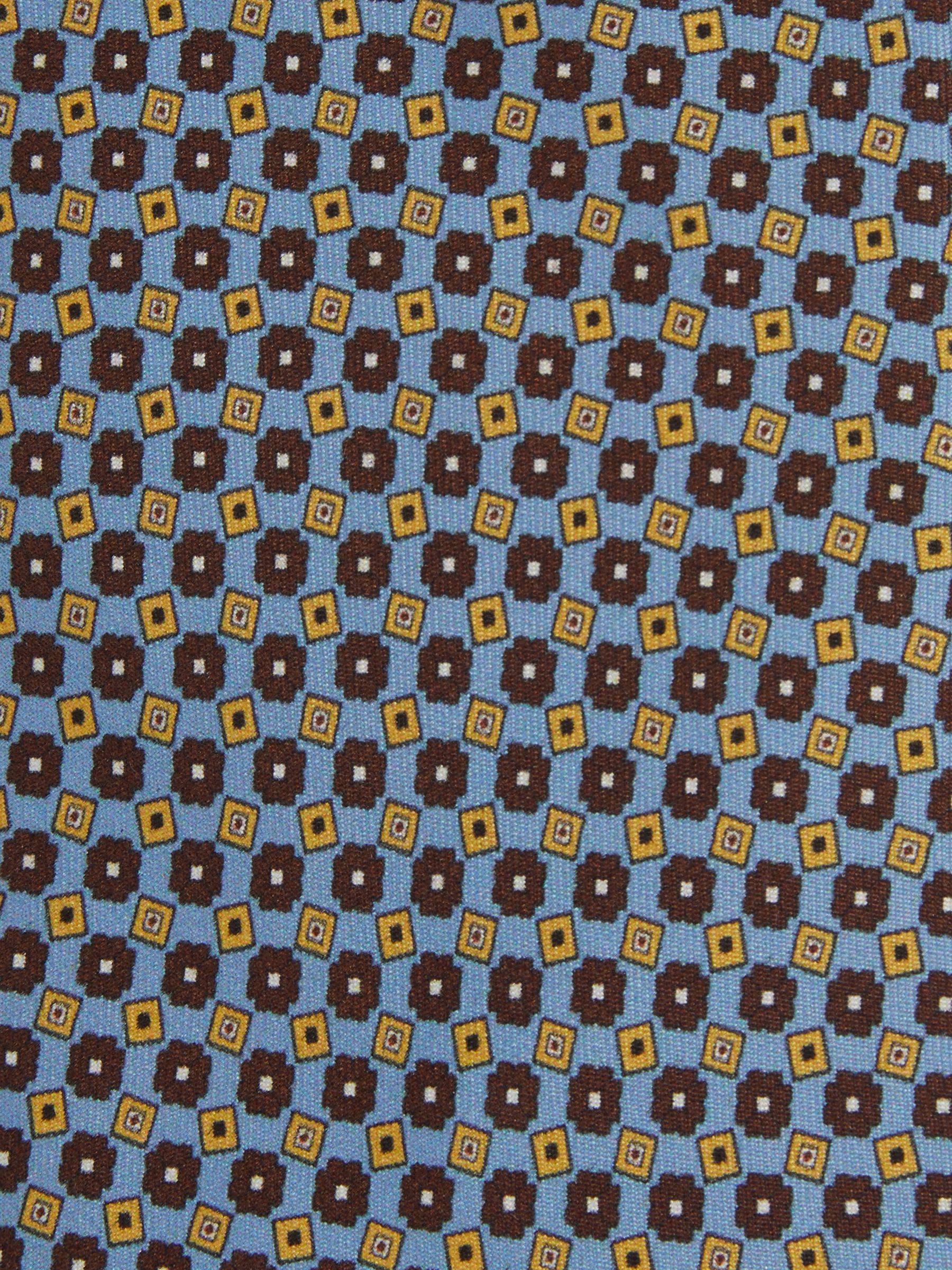 Silk Floral Print Tie in Soft Blue - Image 5 of 5