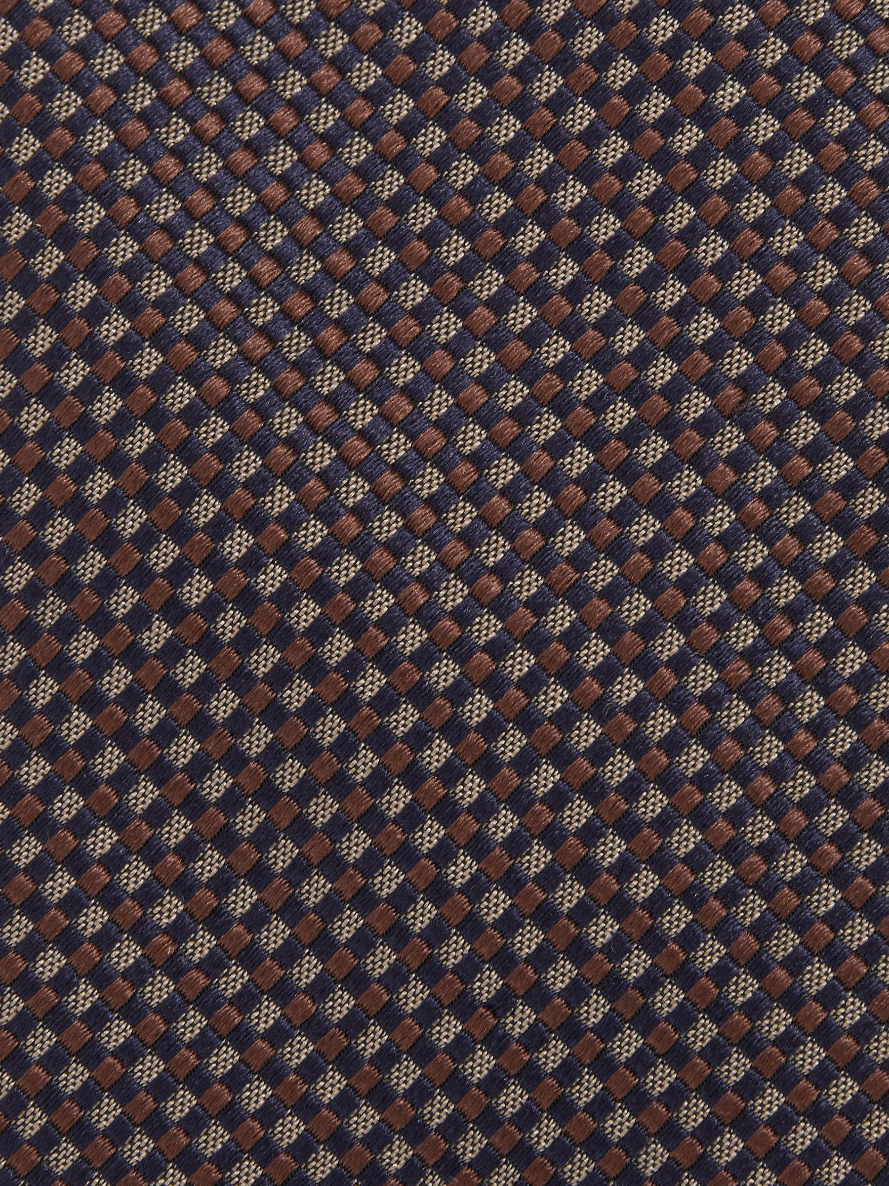 Silk Blend Textured Weave Tie in Dark Brown - Image 5 of 5