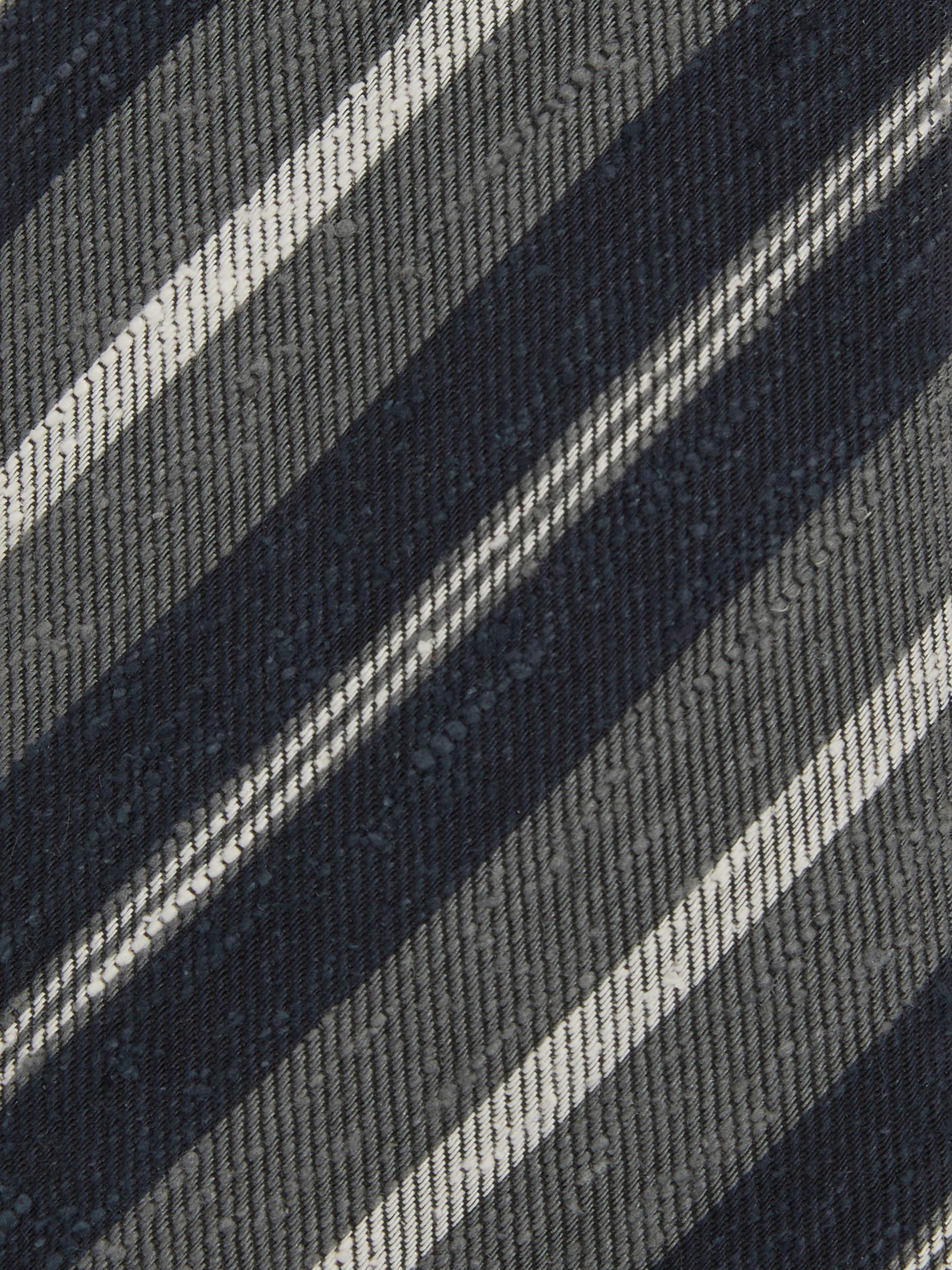 Verona Navy/Charcoal Textured Stripe Silk Blend Tie - Image 5 of 5