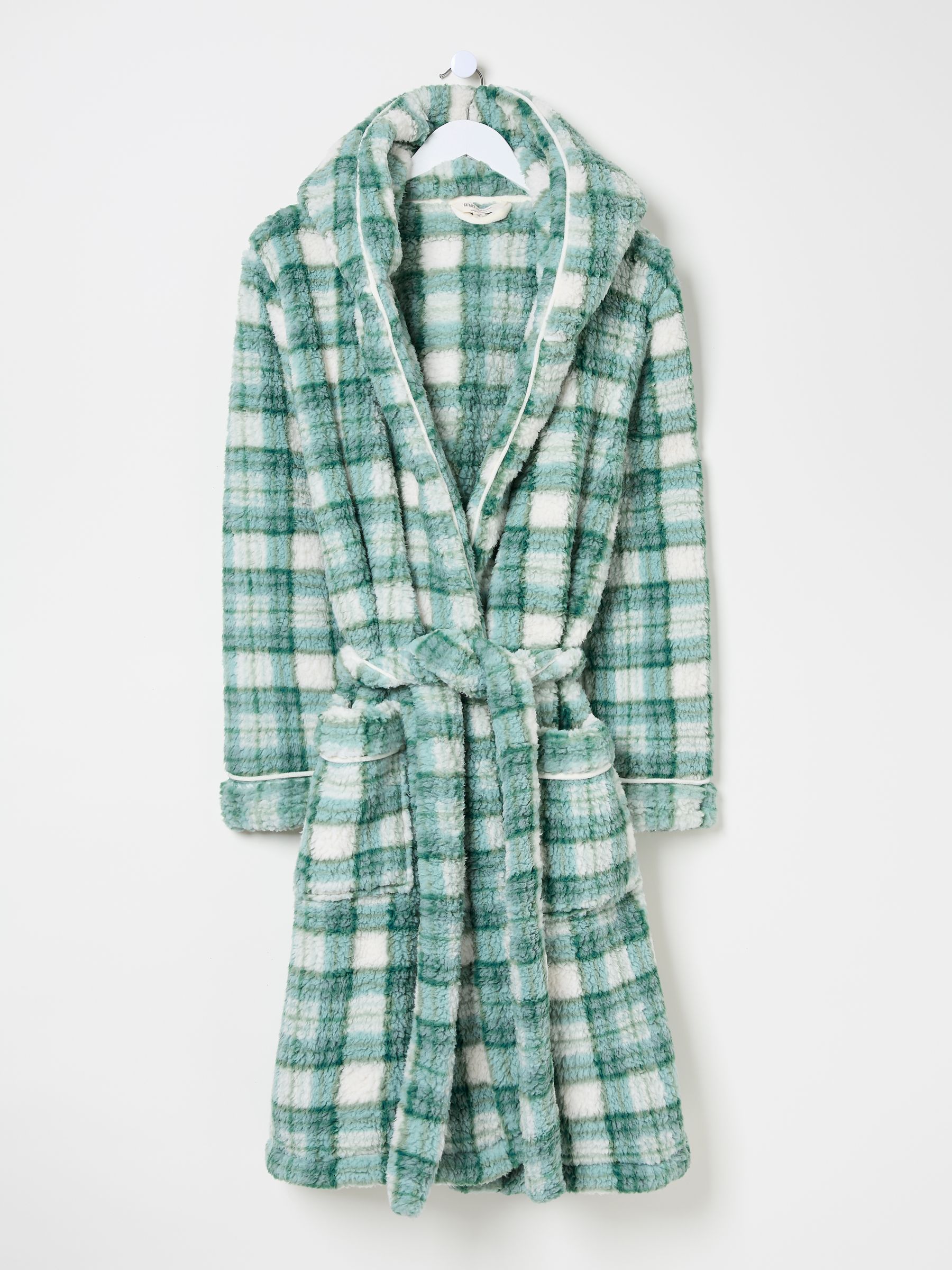 Borg Green Check Dressing Gown - Image 6 of 6