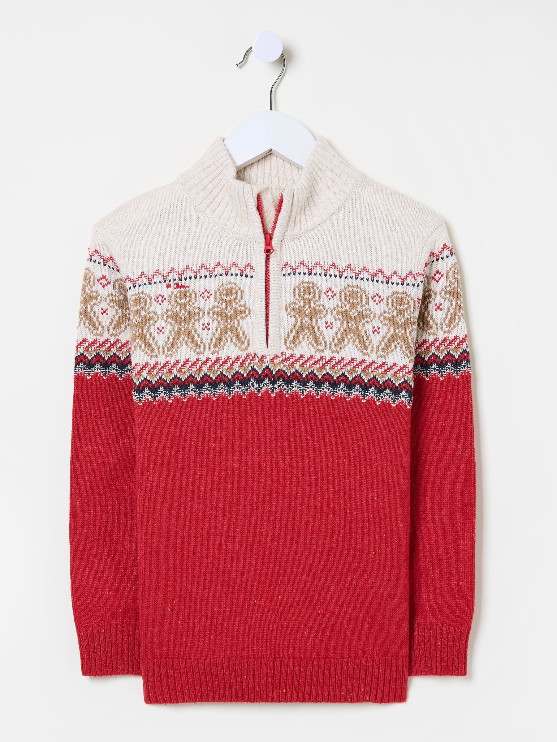 Red Gingerbread Fairisle Pattern Jumper - Image 5 of 5