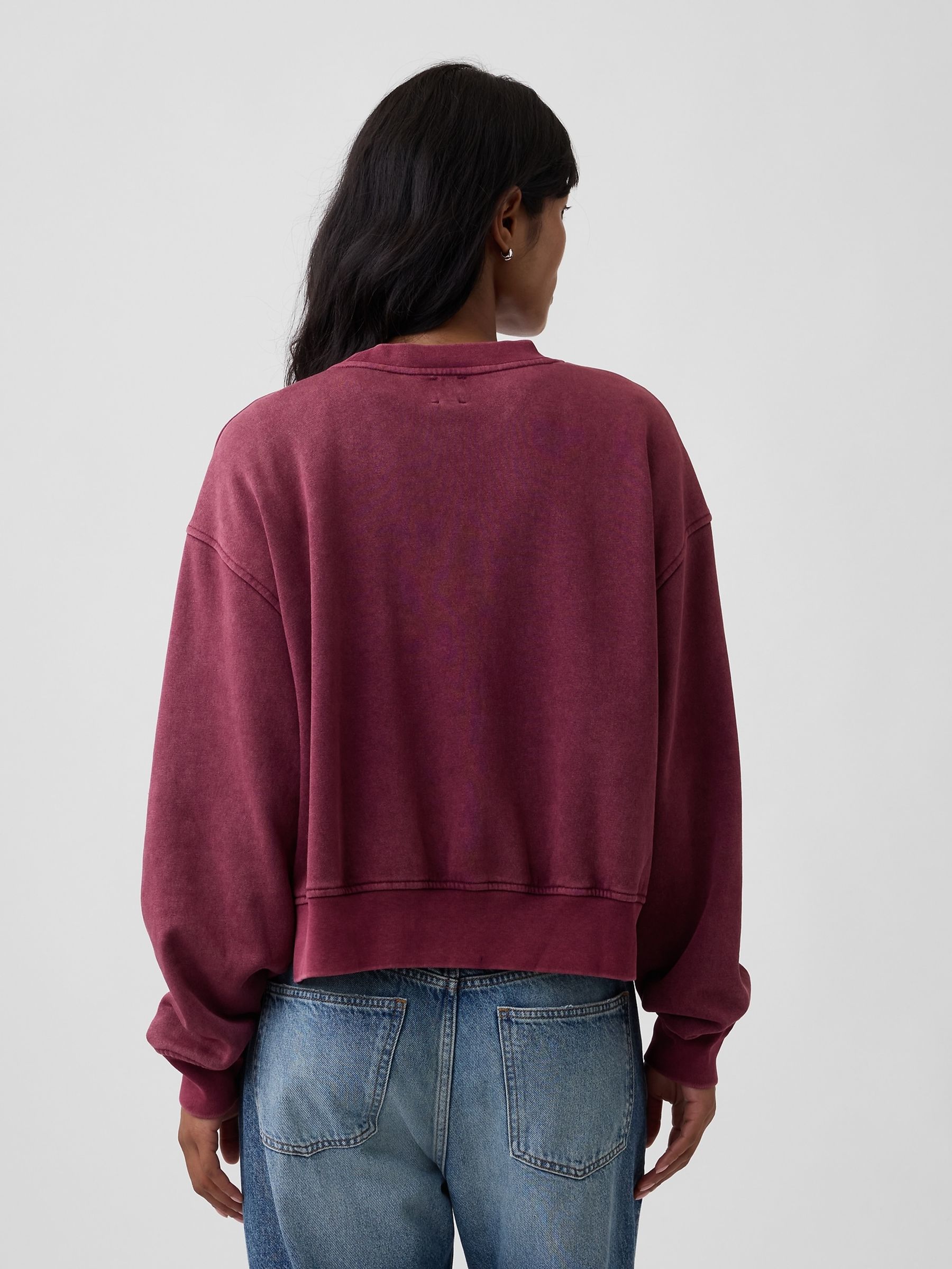 Brown Vintage Soft Oversized Split-Hem Sweatshirt - Image 2 of 4 Brown Vintage Soft Oversized Split-Hem Sweatshirt - Image 2 of 4