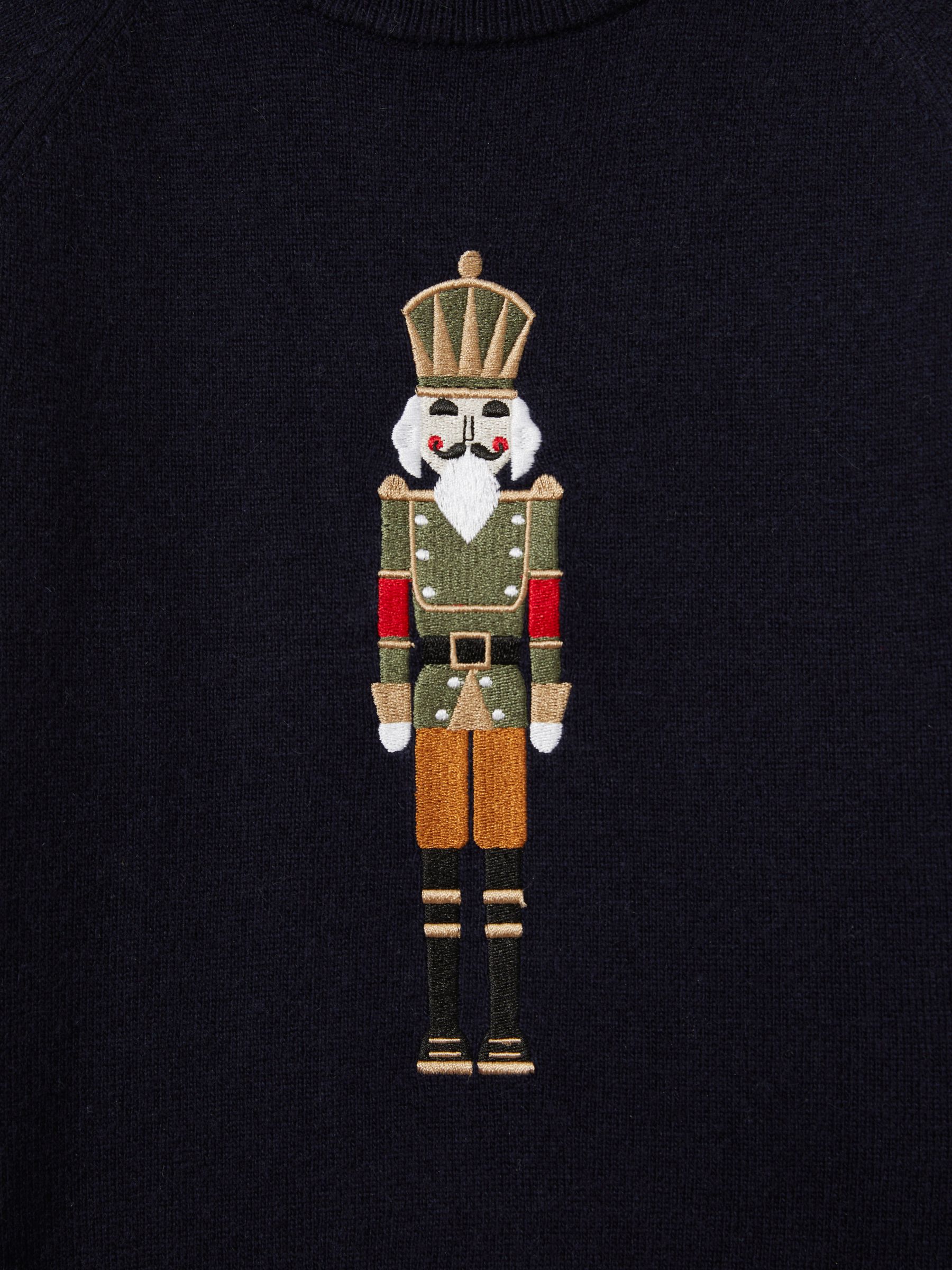9-13 yrs Intarsia Knit Nutcracker Jumper in Navy - Image 4 of 4