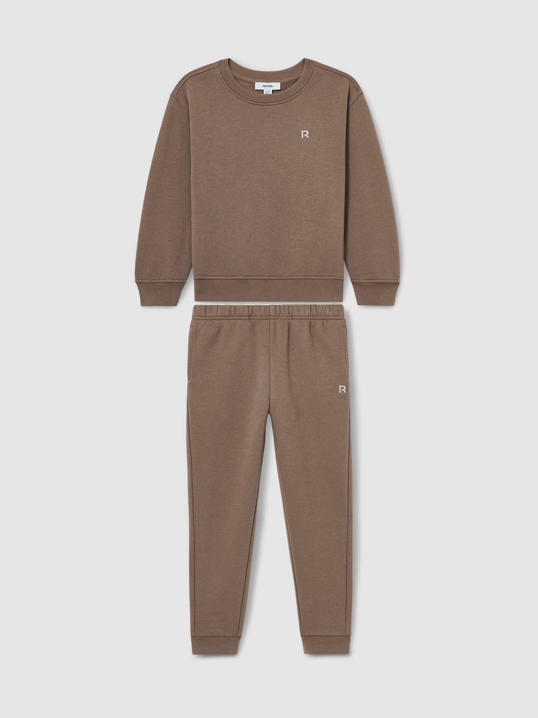 3-9 yrs Cotton-Blend Sweatshirt and Joggers Set in Taupe - Image 2 of 4