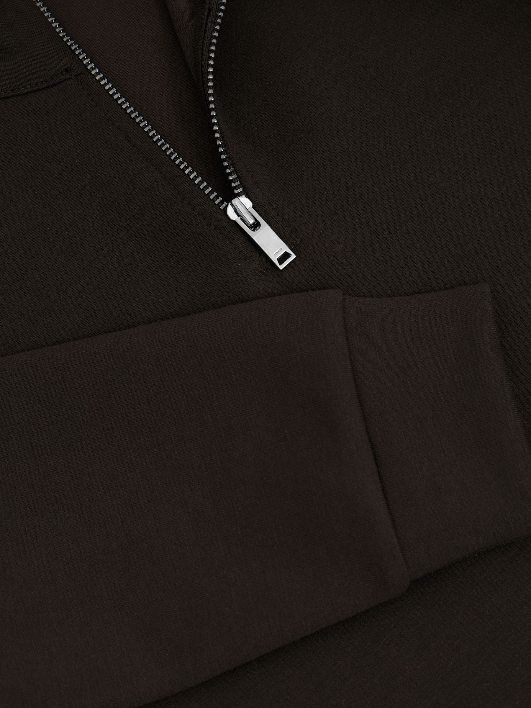 9-13 yrs Interlock-Jersey Half-Zip Sweatshirt in Chocolate Brown - Image 1 of 4