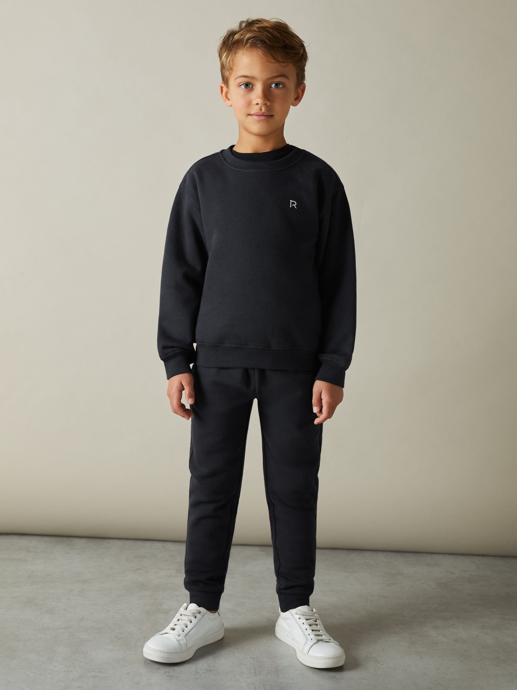 3-9 yrs Cotton-Blend Sweatshirt and Joggers Set in Navy - Image 1 of 4